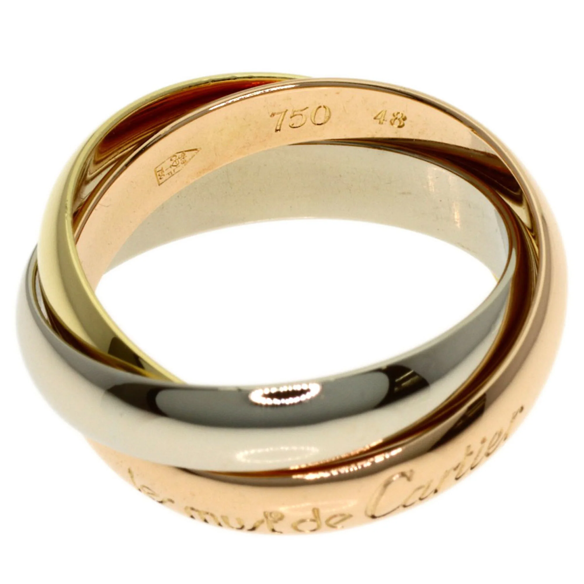 Vendome Louis Cartier Band Ring 18K Tricolor Gold - Image 3