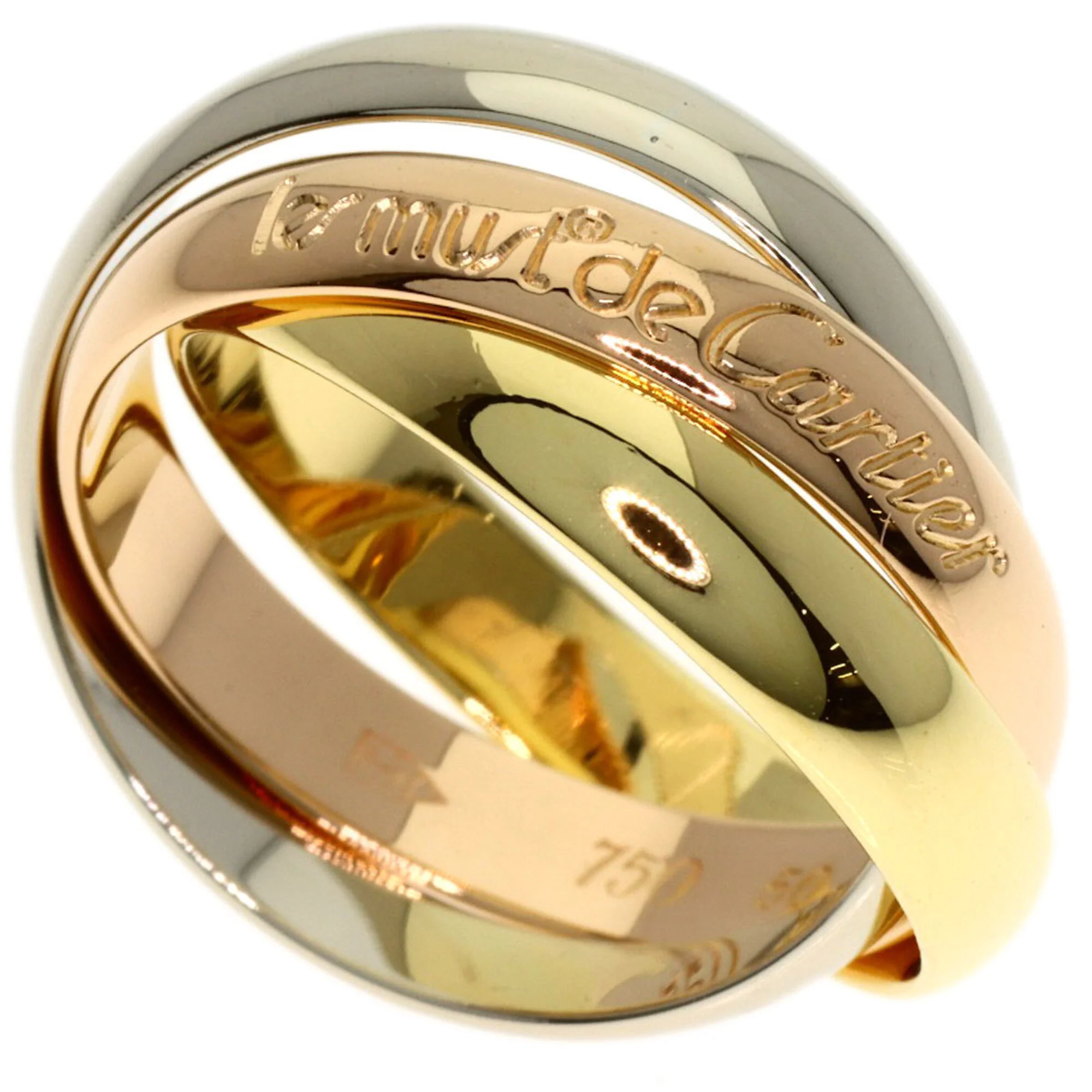 Vendome Louis Cartier Band Ring 18K Tricolor Gold