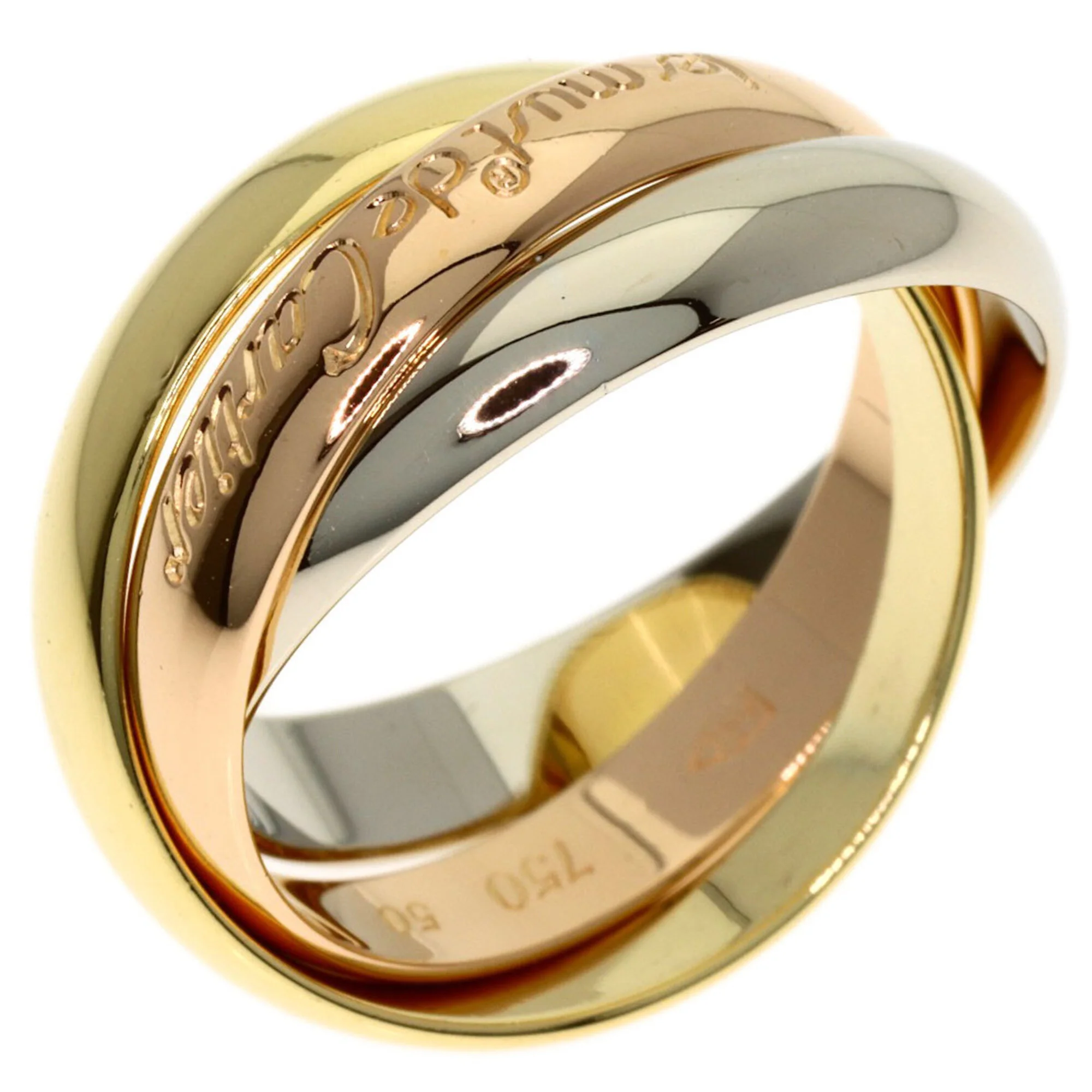 Vendome Louis Cartier Band Ring 18K Tricolor Gold - Image 2