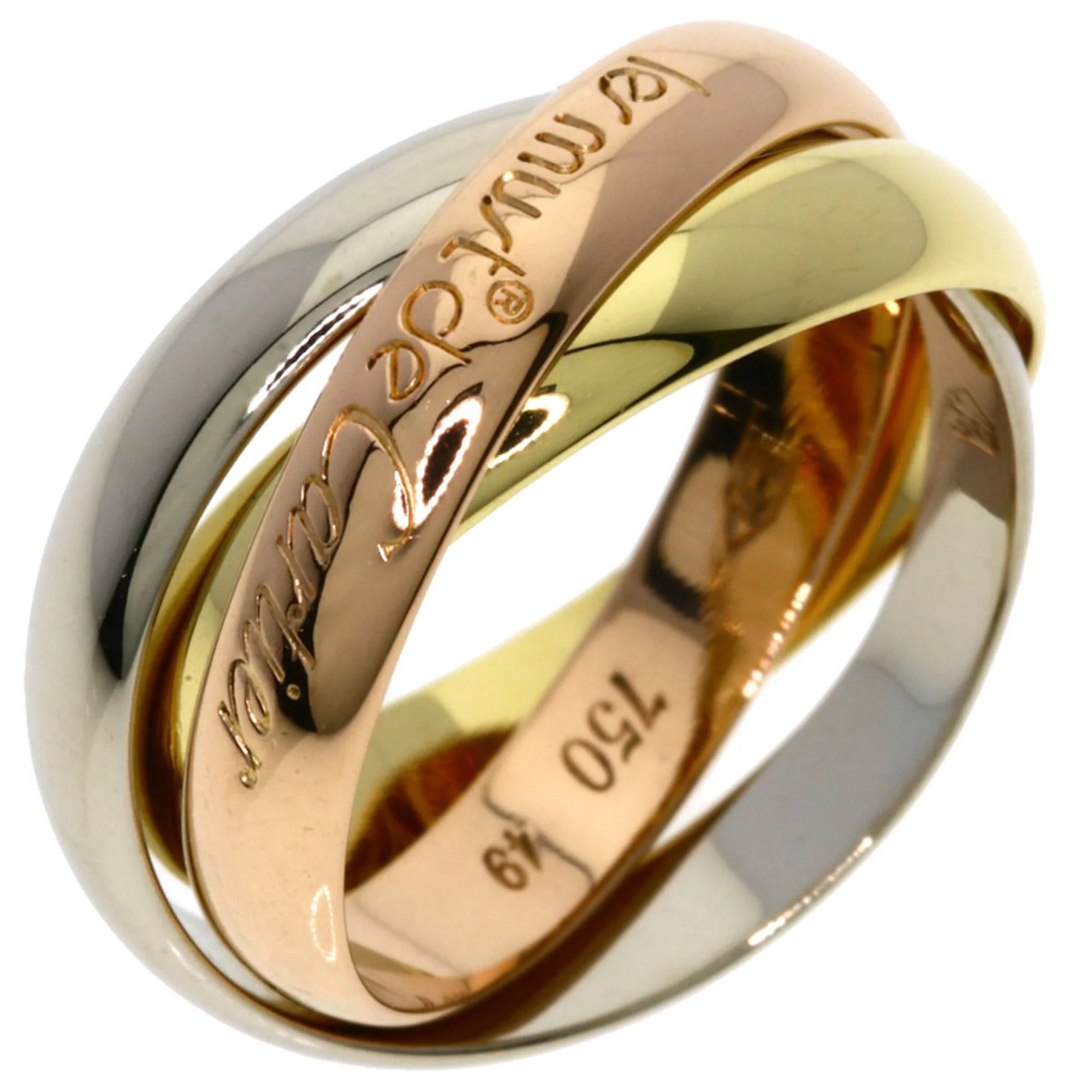Vendome Louis Cartier Band Ring 18K Tricolor Gold - Image 2