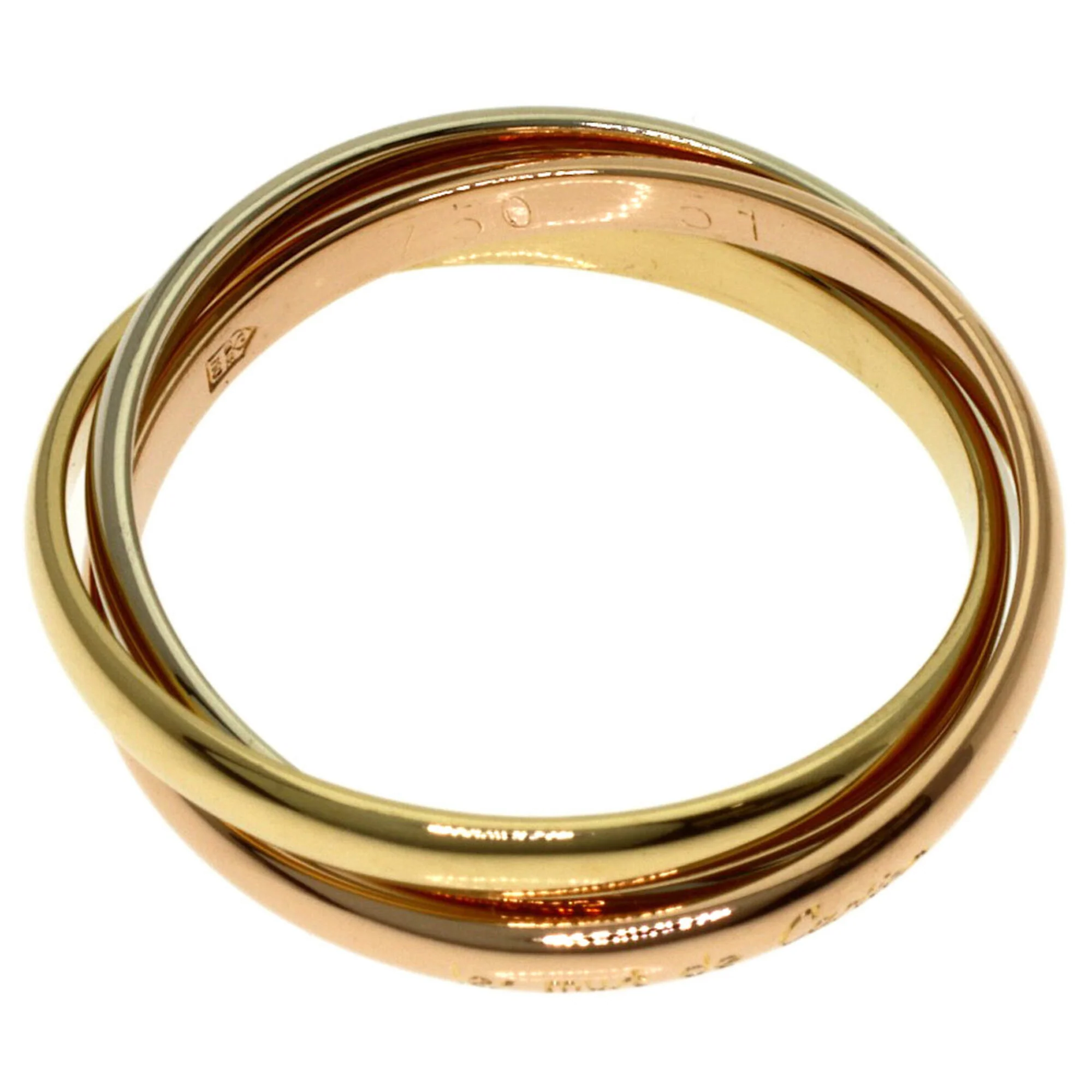 Vendome Louis Cartier Band Ring 18K Tricolor Gold - Image 3