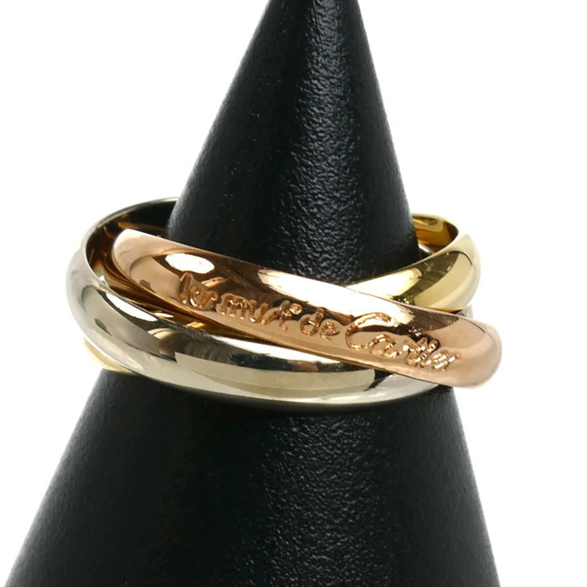 Vendome Louis Cartier Band Ring 18K Tricolor Gold