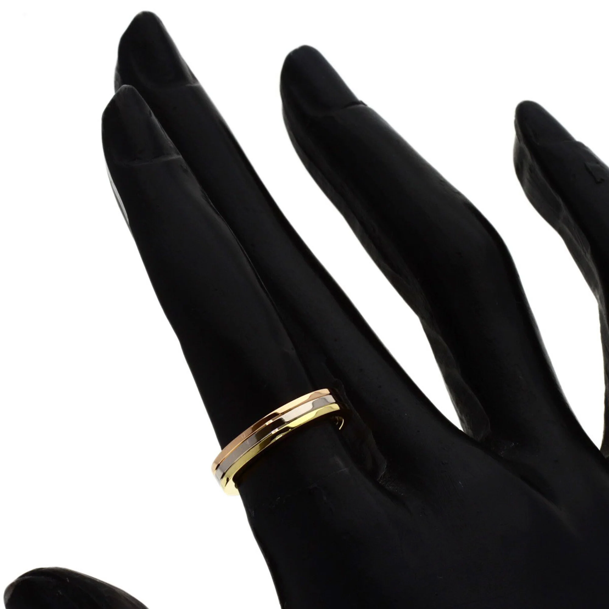 Vendome Louis Cartier Band Ring 18K Tricolor Gold - Image 6