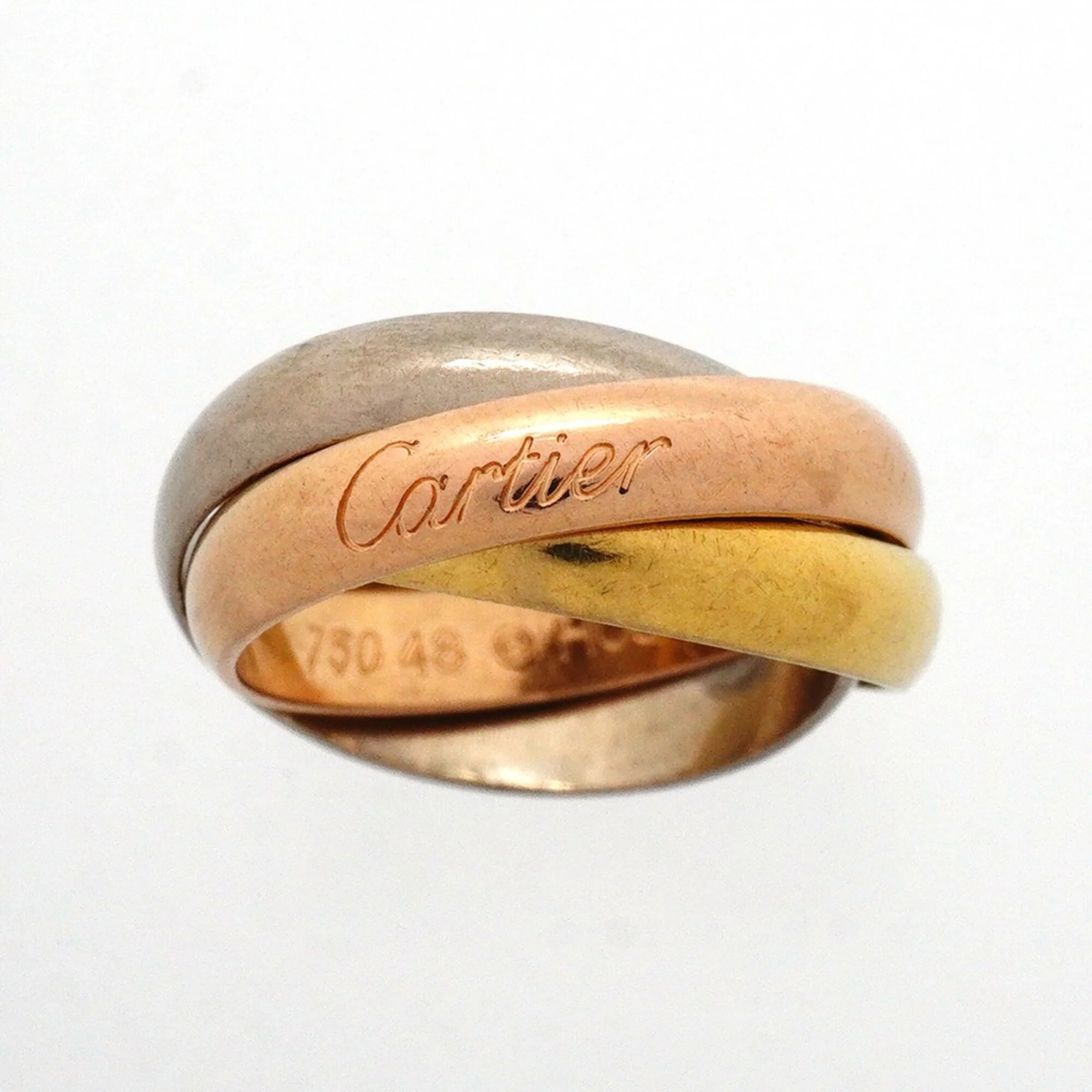 Vendome Louis Cartier Band Ring 18K Tricolor Gold - Image 2