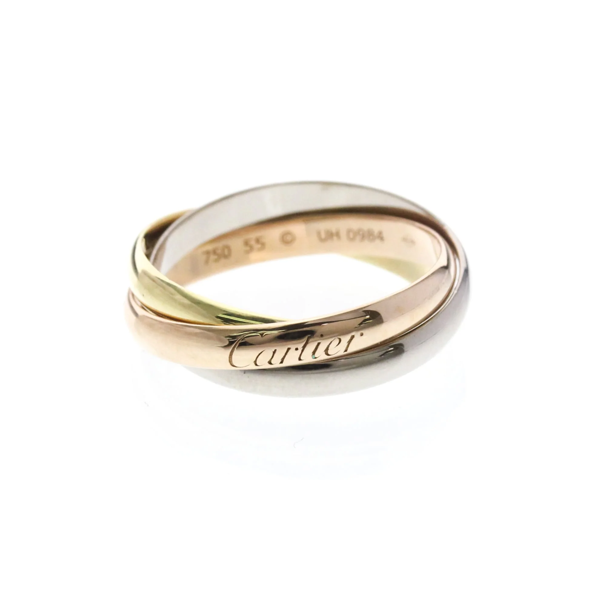 Vendome Louis Cartier Band Ring 18K Tricolor Gold