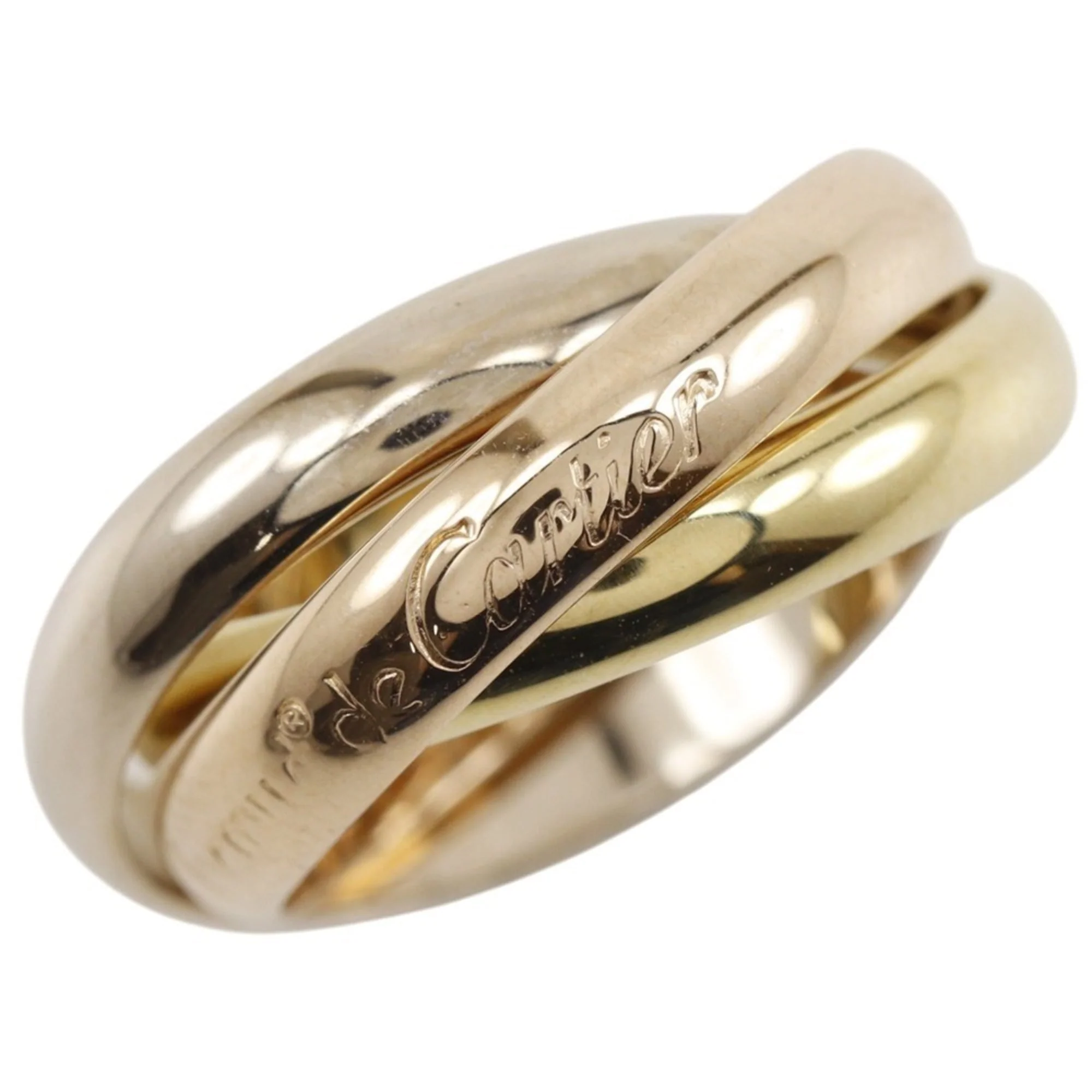 Vendome Louis Cartier Band Ring 18K Tricolor Gold