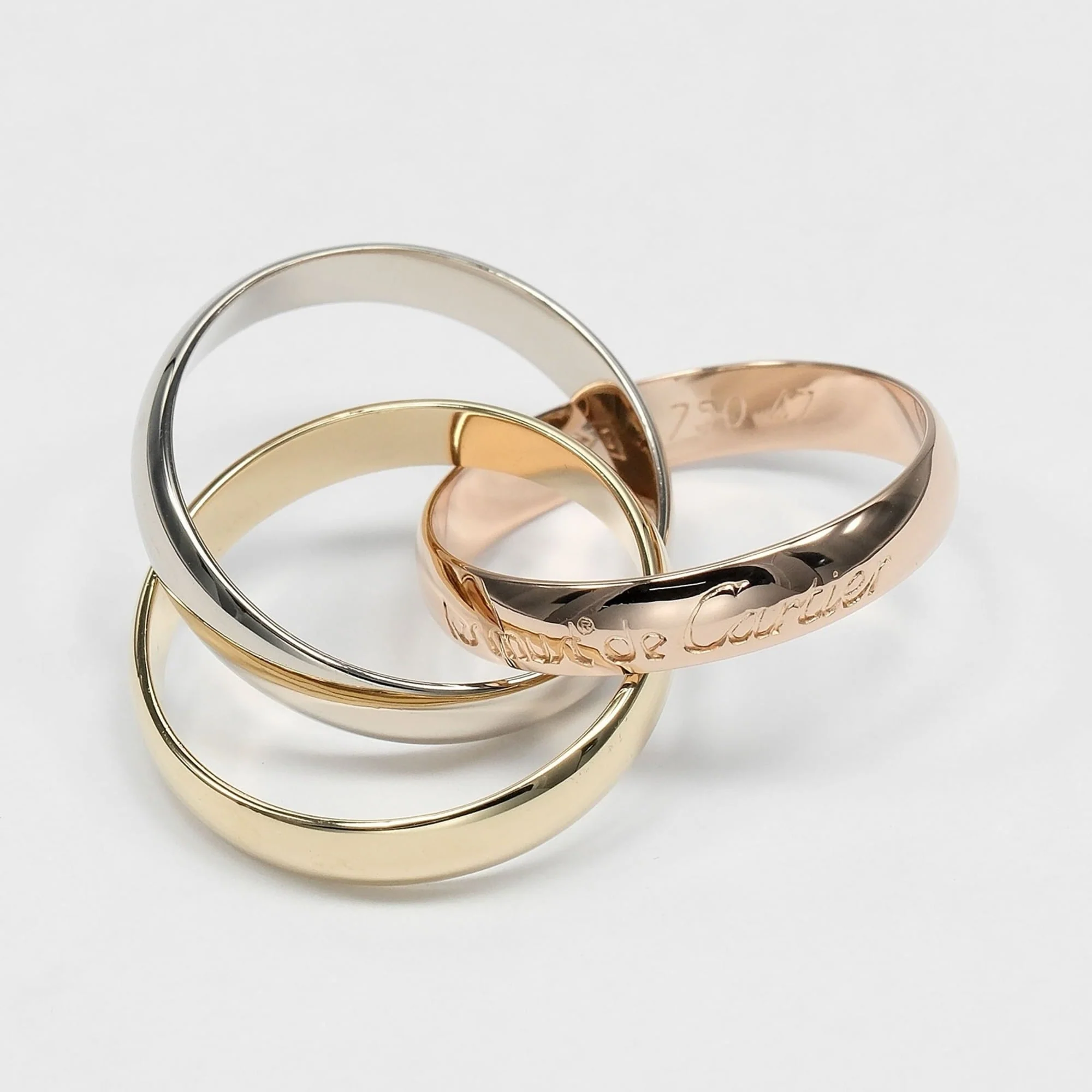 Vendome Louis Cartier Band Ring 18K Tricolor Gold - Image 5