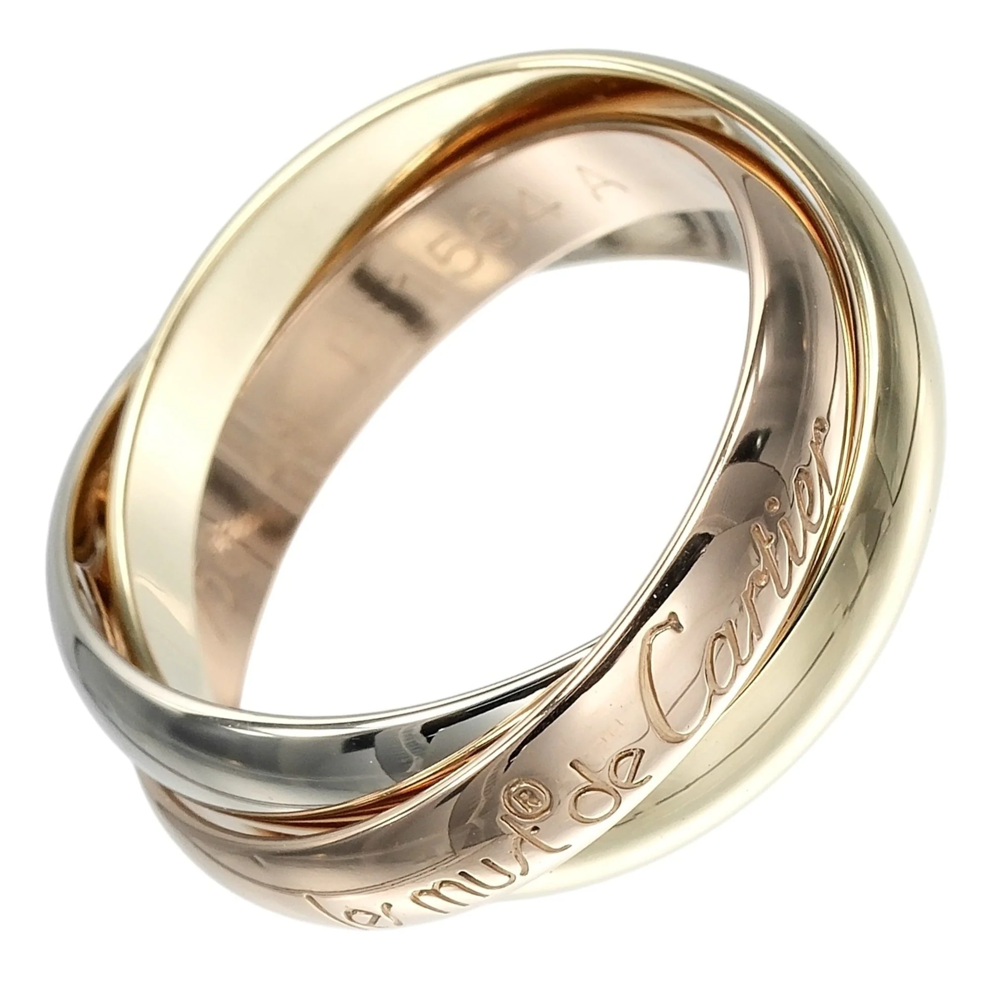 Vendome Louis Cartier Band Ring 18K Tricolor Gold