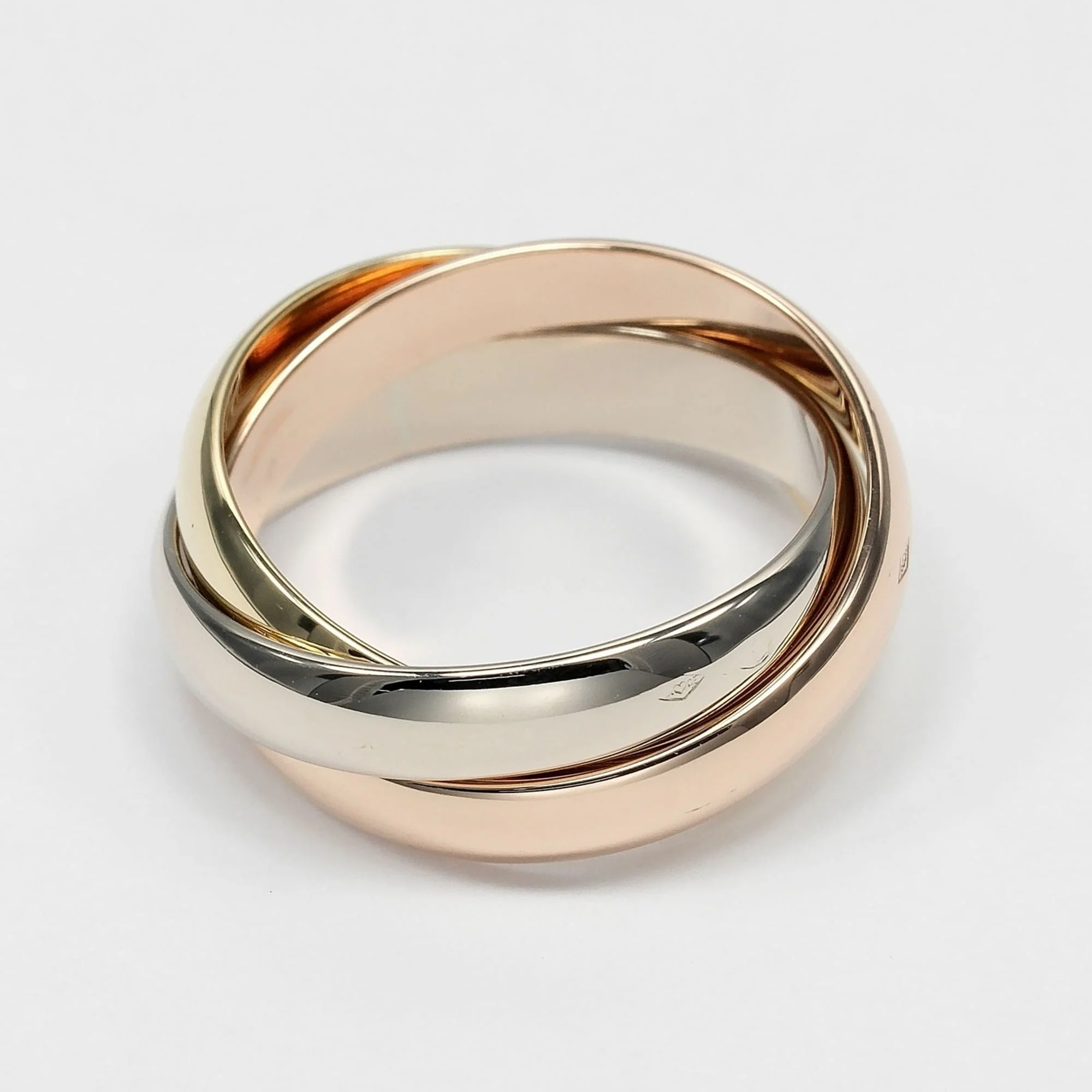 Vendome Louis Cartier Band Ring 18K Tricolor Gold - Image 3