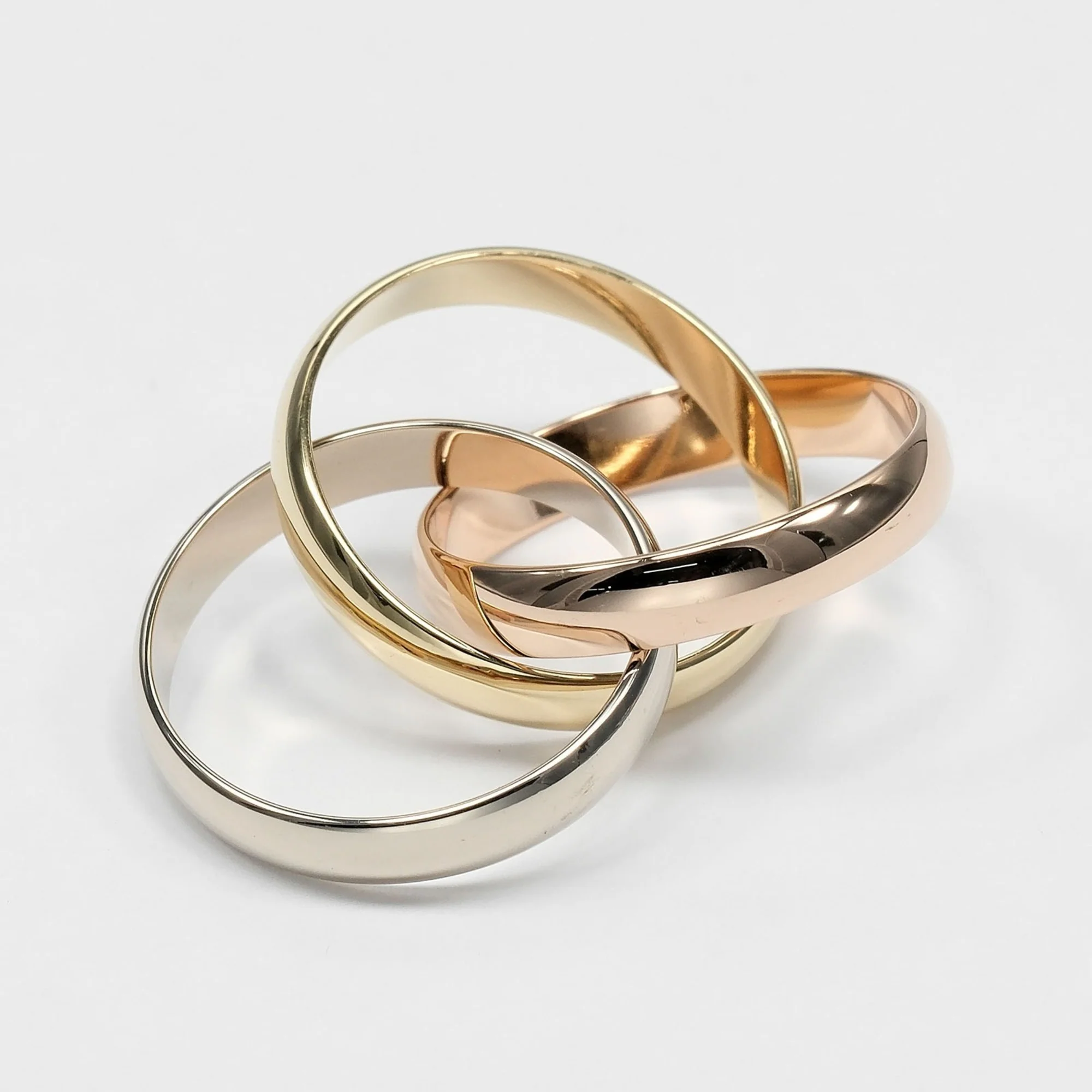 Vendome Louis Cartier Band Ring 18K Tricolor Gold - Image 6