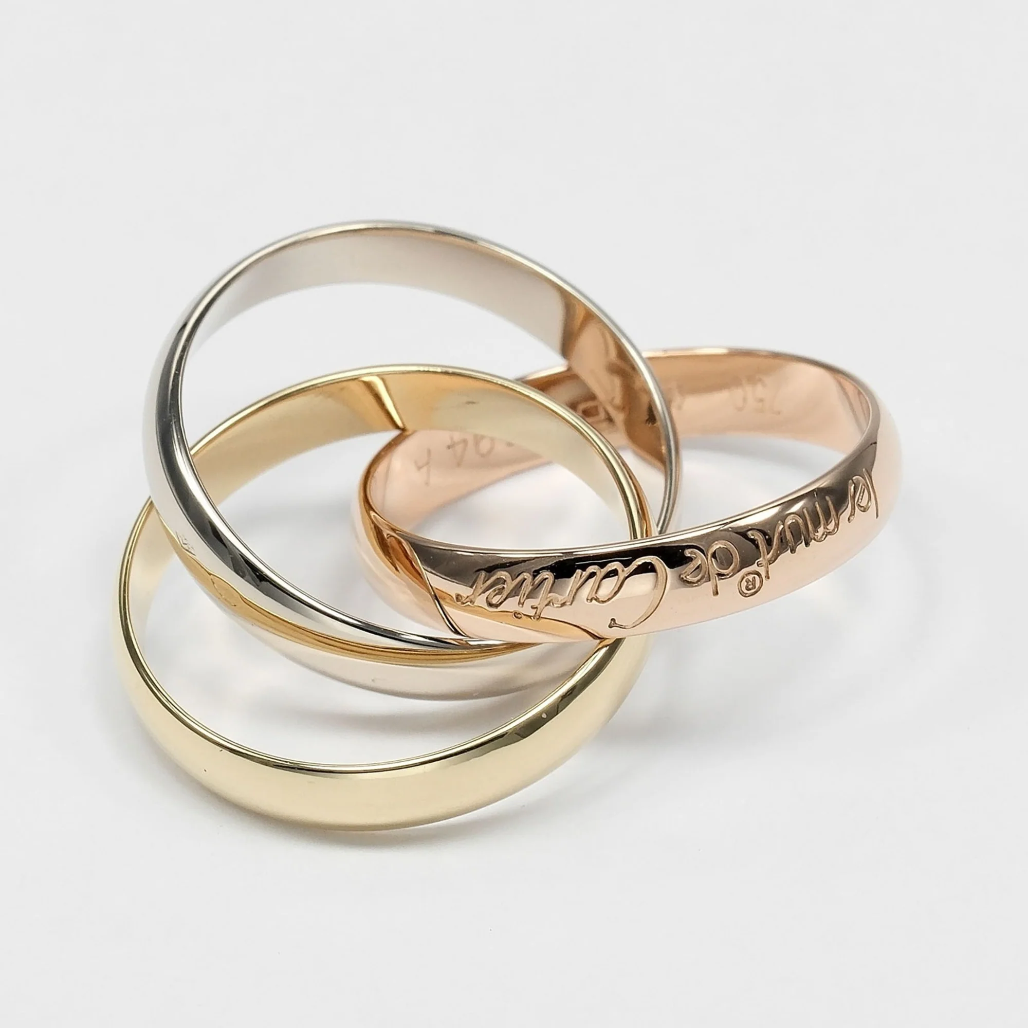 Vendome Louis Cartier Band Ring 18K Tricolor Gold - Image 7