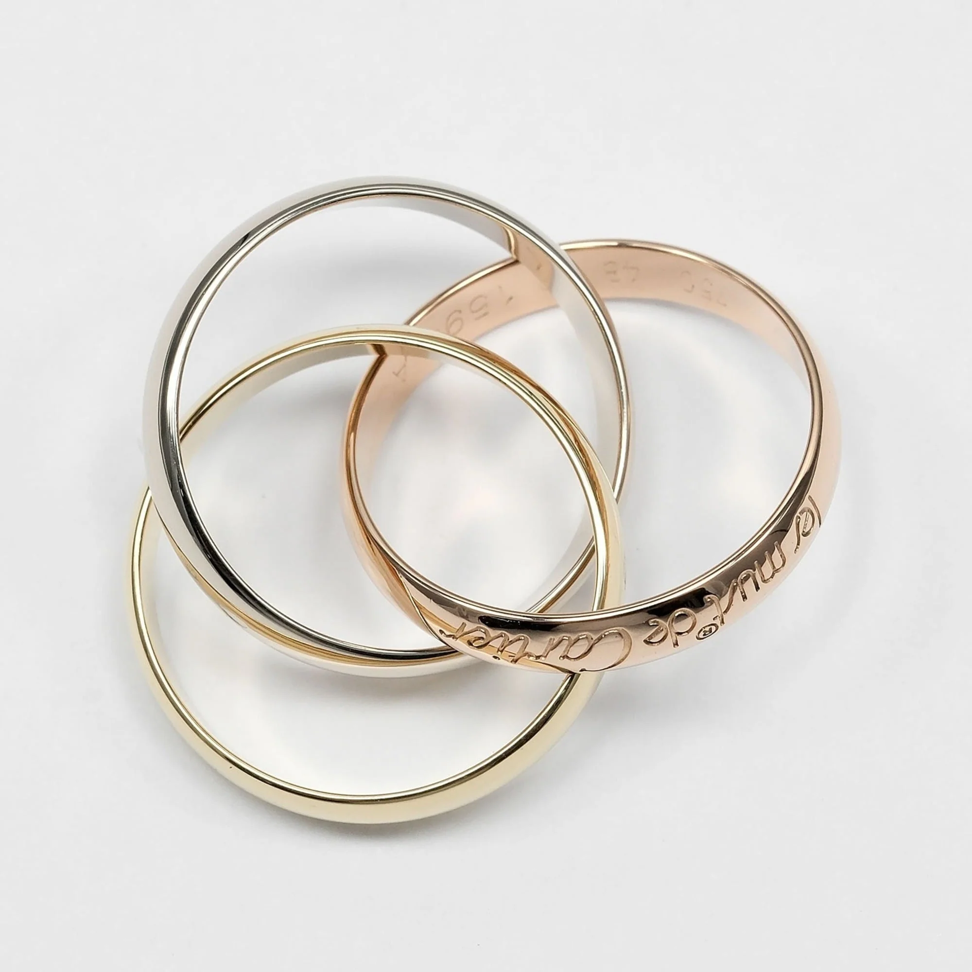 Vendome Louis Cartier Band Ring 18K Tricolor Gold - Image 8
