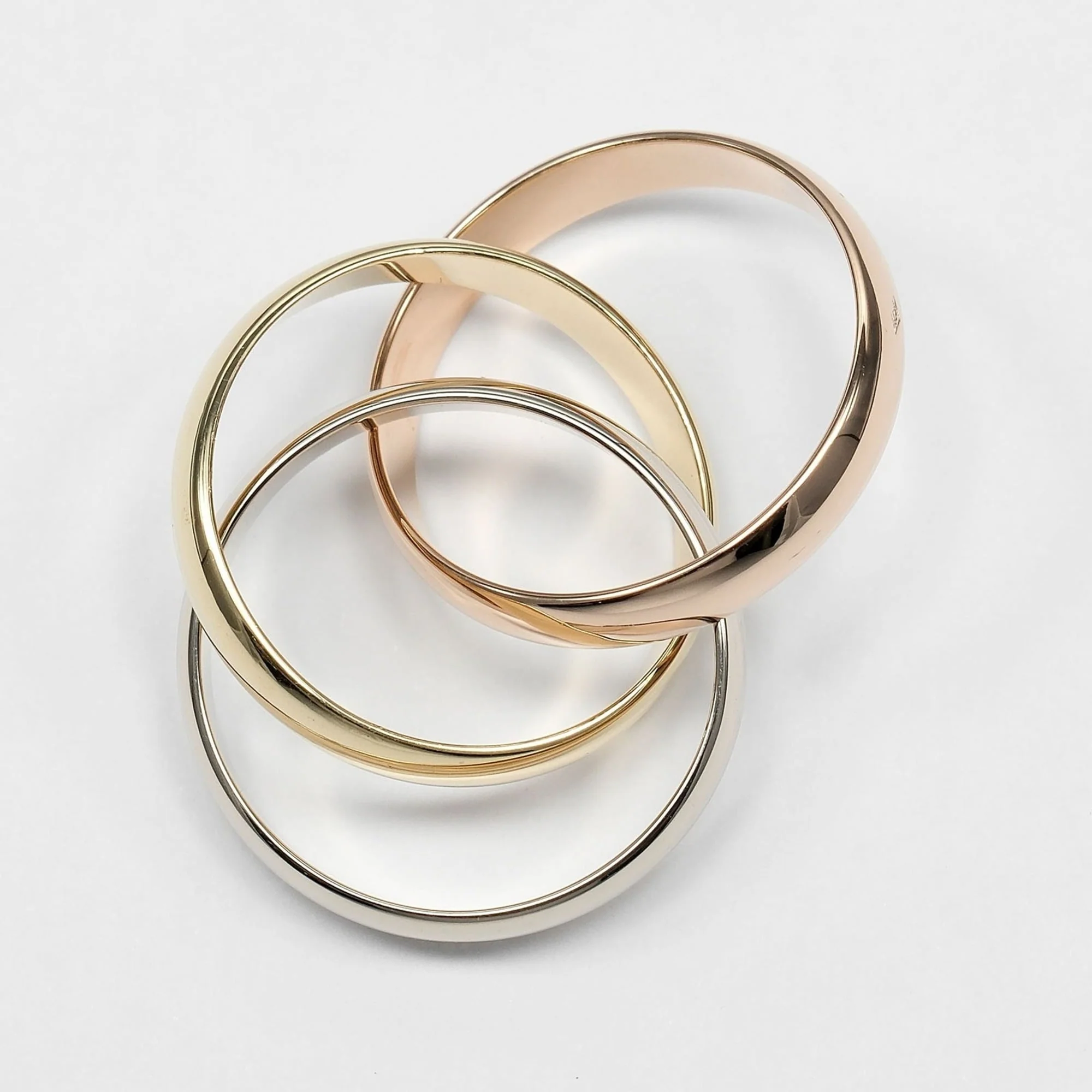 Vendome Louis Cartier Band Ring 18K Tricolor Gold - Image 9