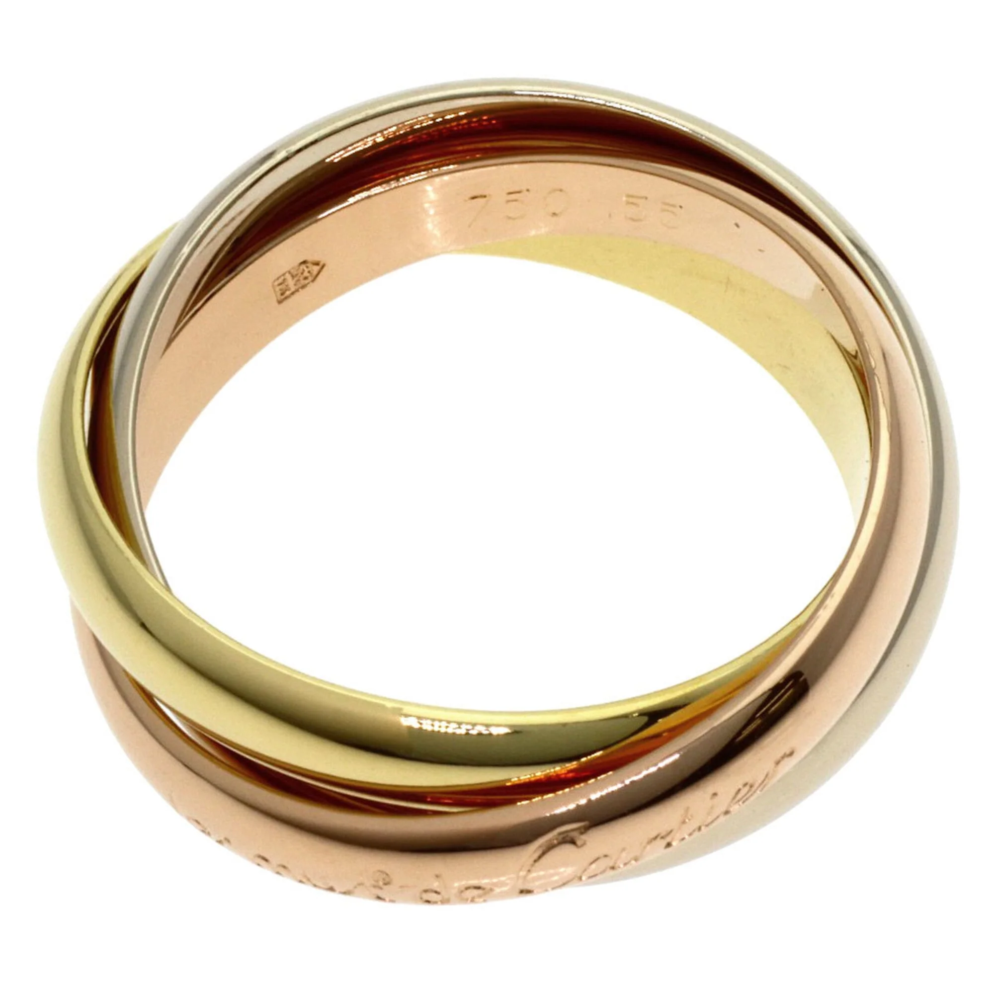Vendome Louis Cartier Band Ring 18K Tricolor Gold - Image 3