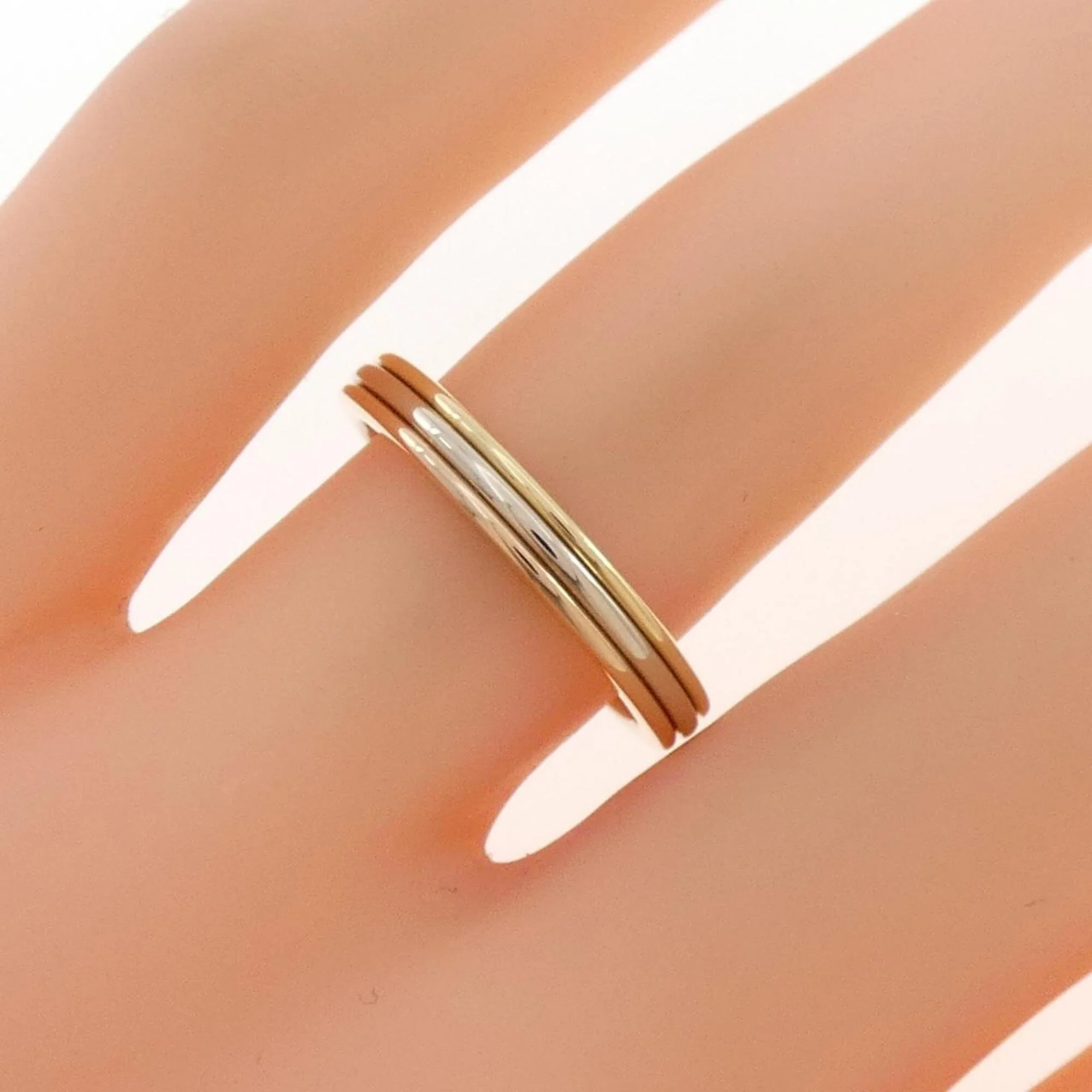 Vendome Louis Cartier Band Ring 18K Tricolor Gold - Image 4