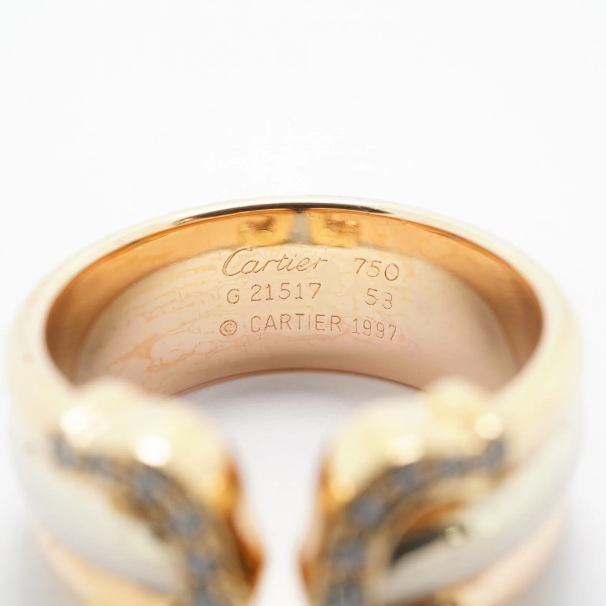 Vendome Louis Cartier Band Ring 18K Tricolor Gold - Image 4