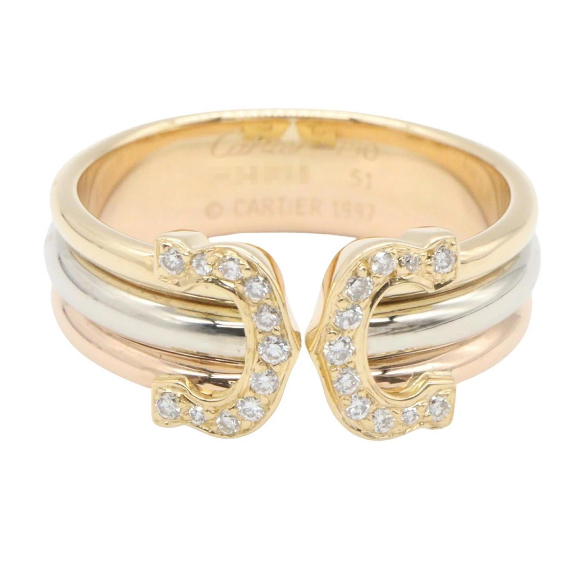 Vendome Louis Cartier Band Ring 18K Tricolor Gold - Image 2
