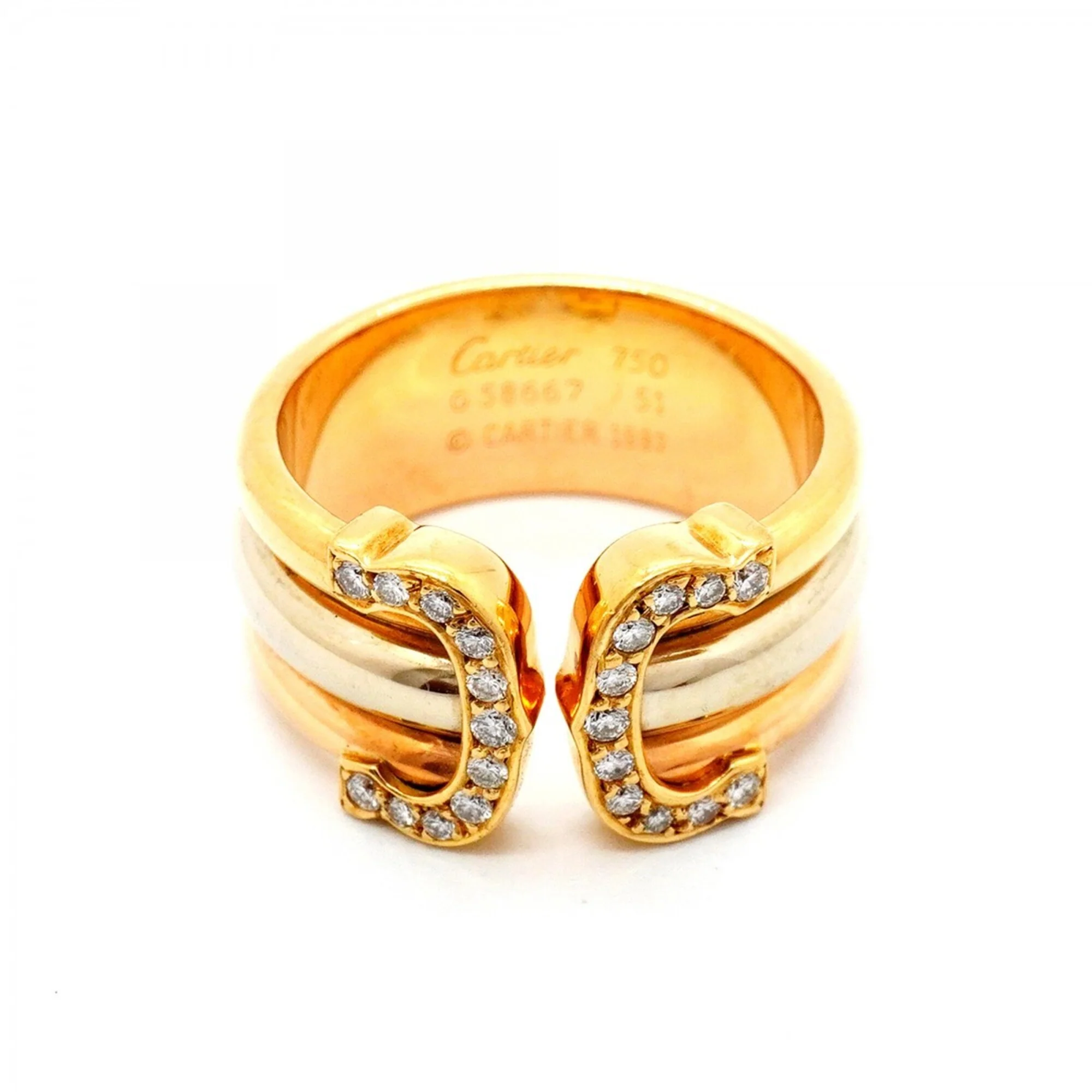 Vendome Louis Cartier Band Ring 18K Tricolor Gold - Image 3