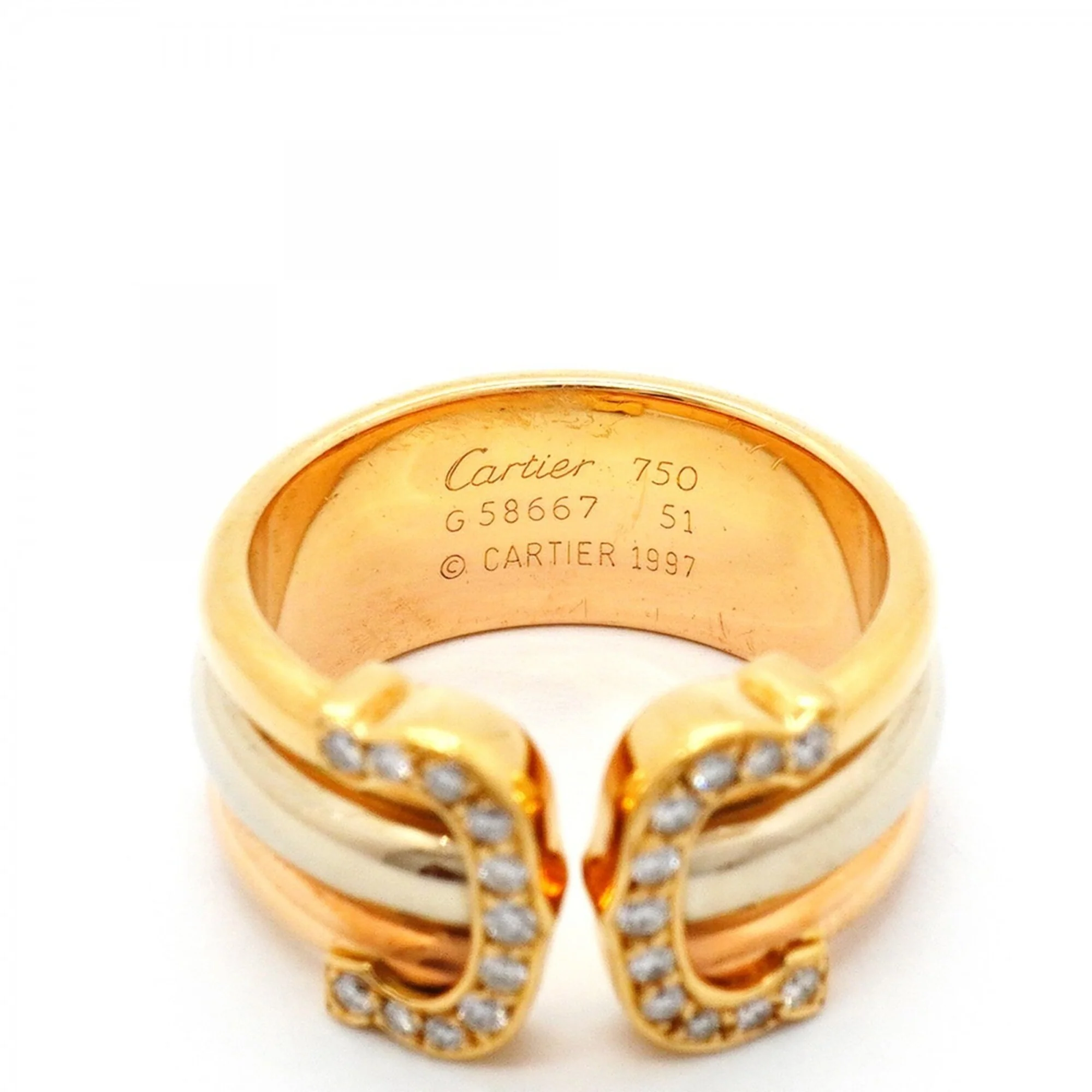 Vendome Louis Cartier Band Ring 18K Tricolor Gold - Image 4