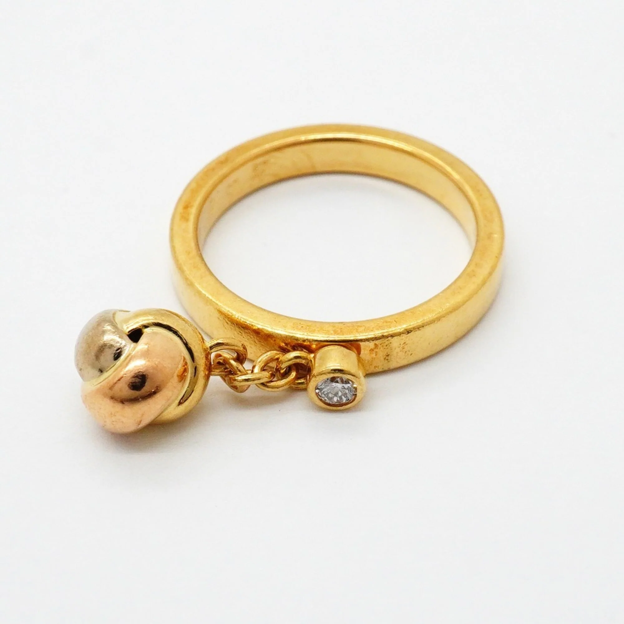 Vendome Louis Cartier Band Ring 18K Tricolor Gold - Image 3