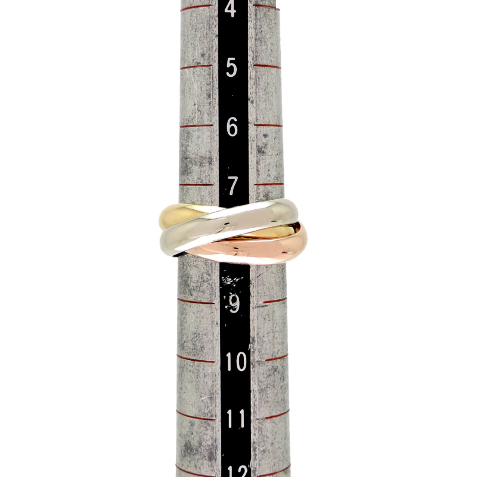 Vendome Louis Cartier Band Ring 18K Tricolor Gold - Image 7
