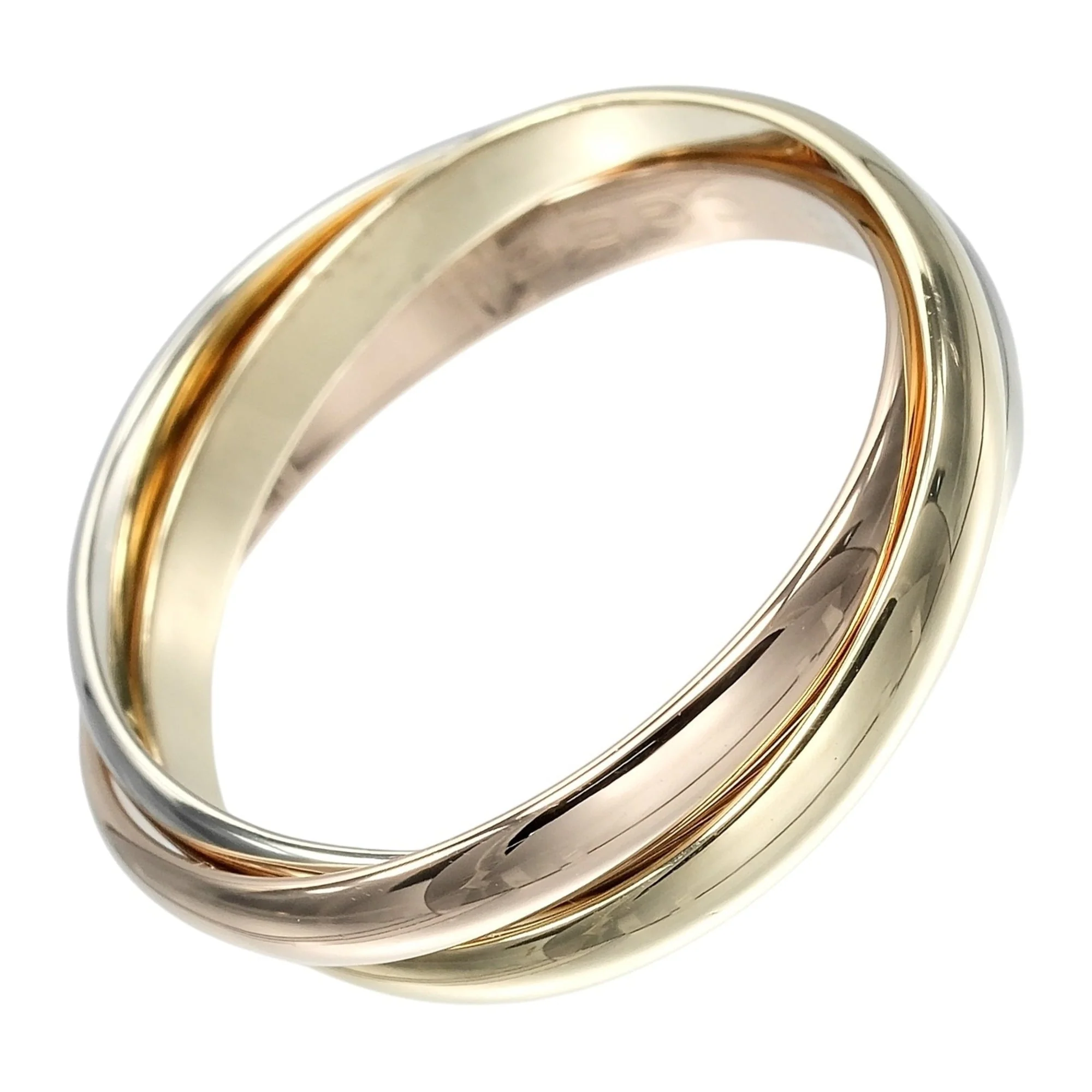 Vendome Louis Cartier Band Ring 18K Tricolor Gold