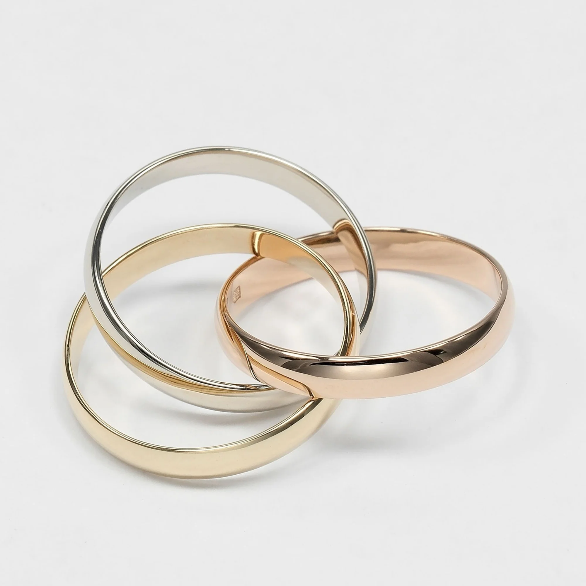 Vendome Louis Cartier Band Ring 18K Tricolor Gold - Image 6