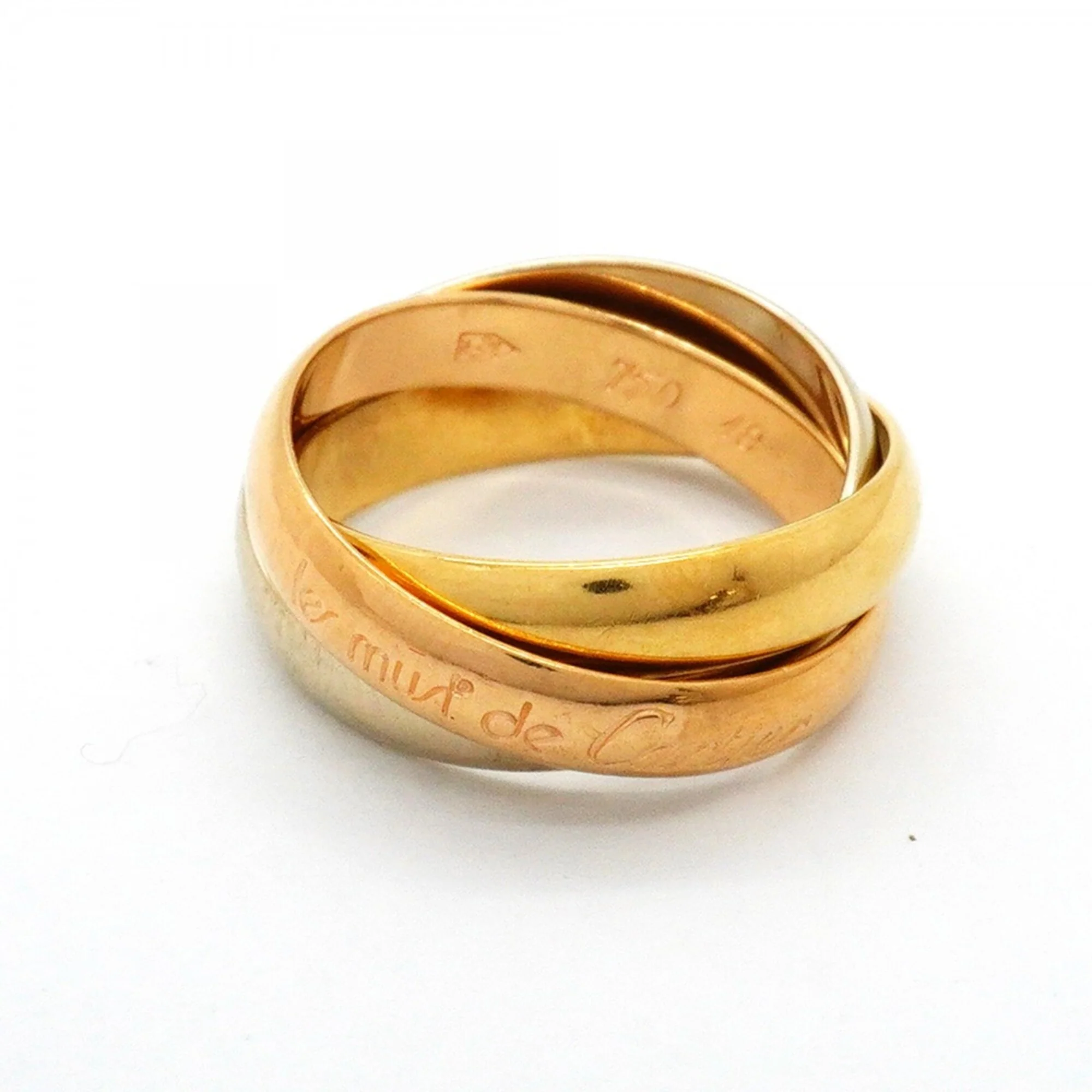 Vendome Louis Cartier Band Ring 18K Tricolor Gold - Image 9