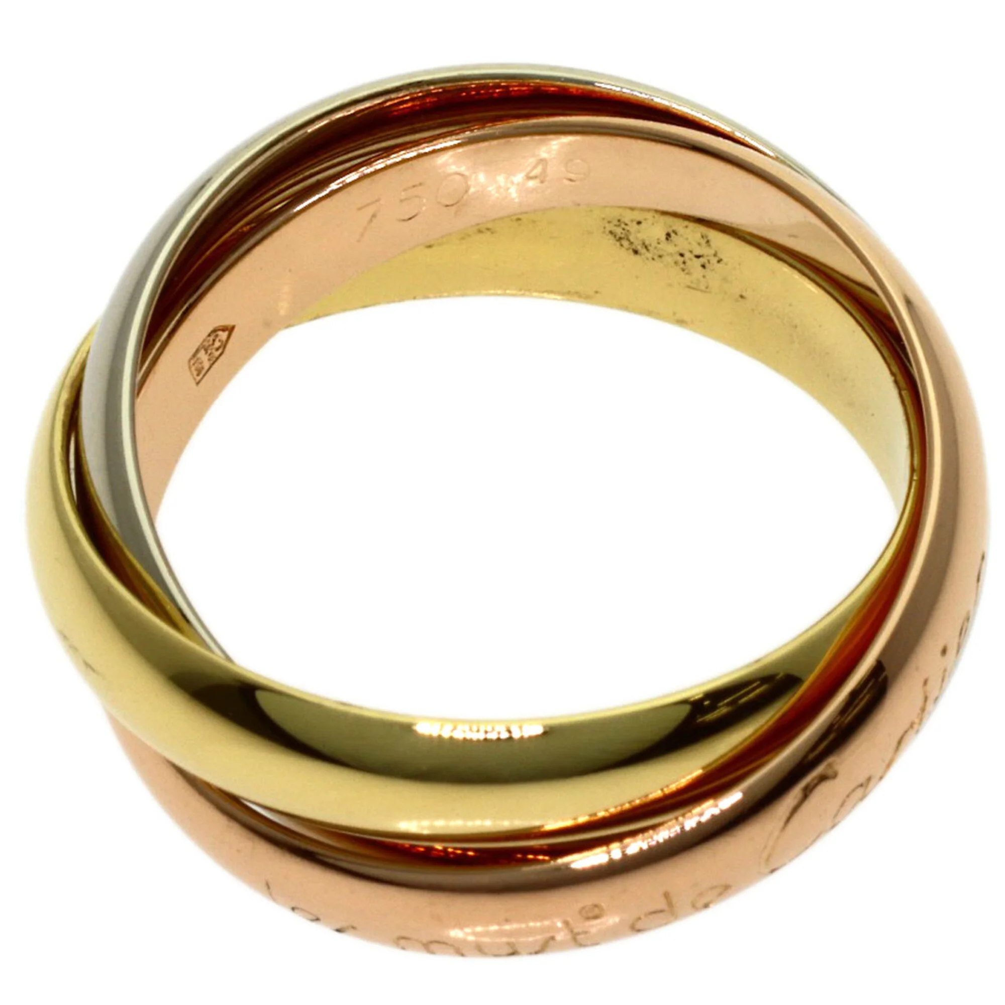 Vendome Louis Cartier Band Ring 18K Tricolor Gold - Image 3