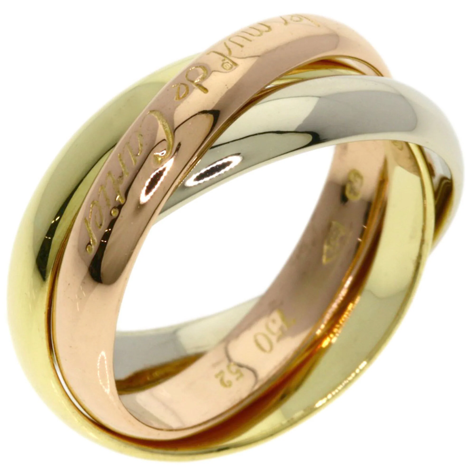 Vendome Louis Cartier Band Ring 18K Tricolor Gold - Image 2