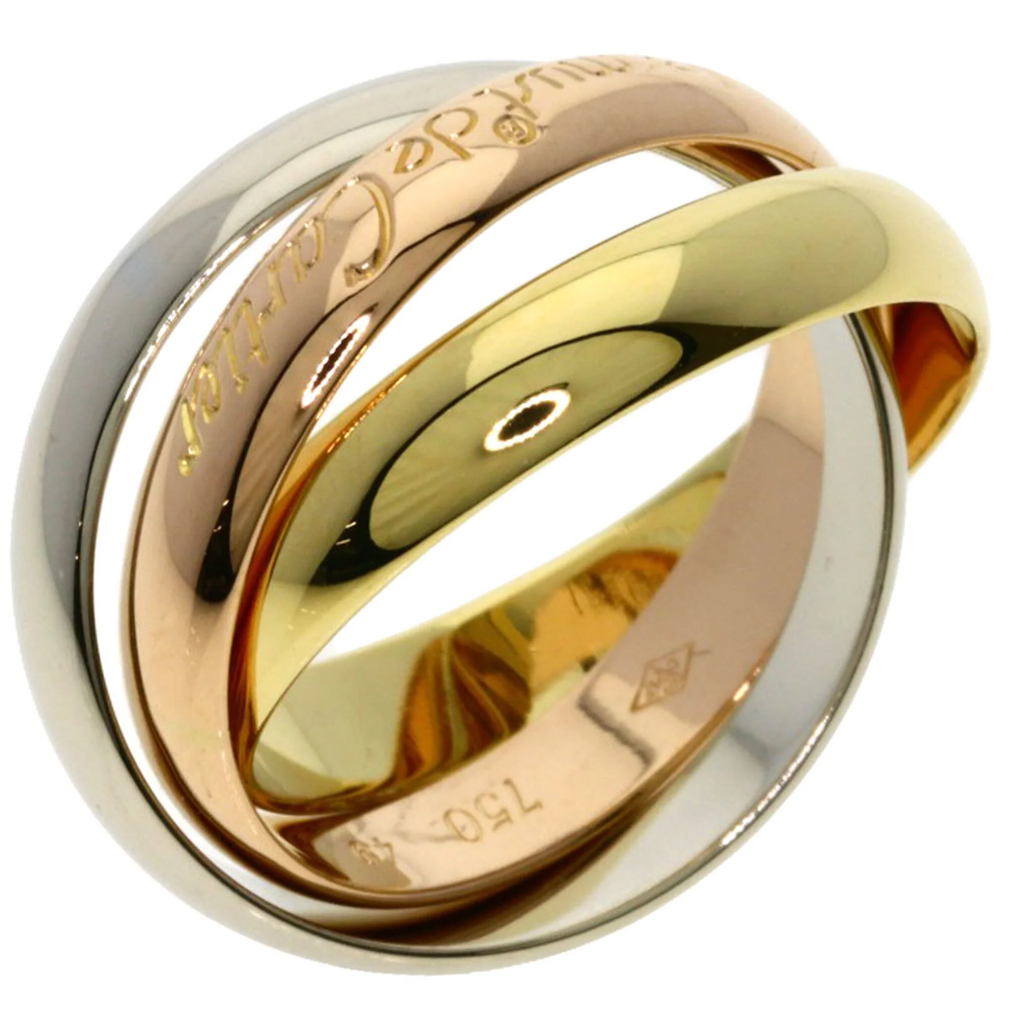 Vendome Louis Cartier Band Ring 18K Tricolor Gold - Image 2
