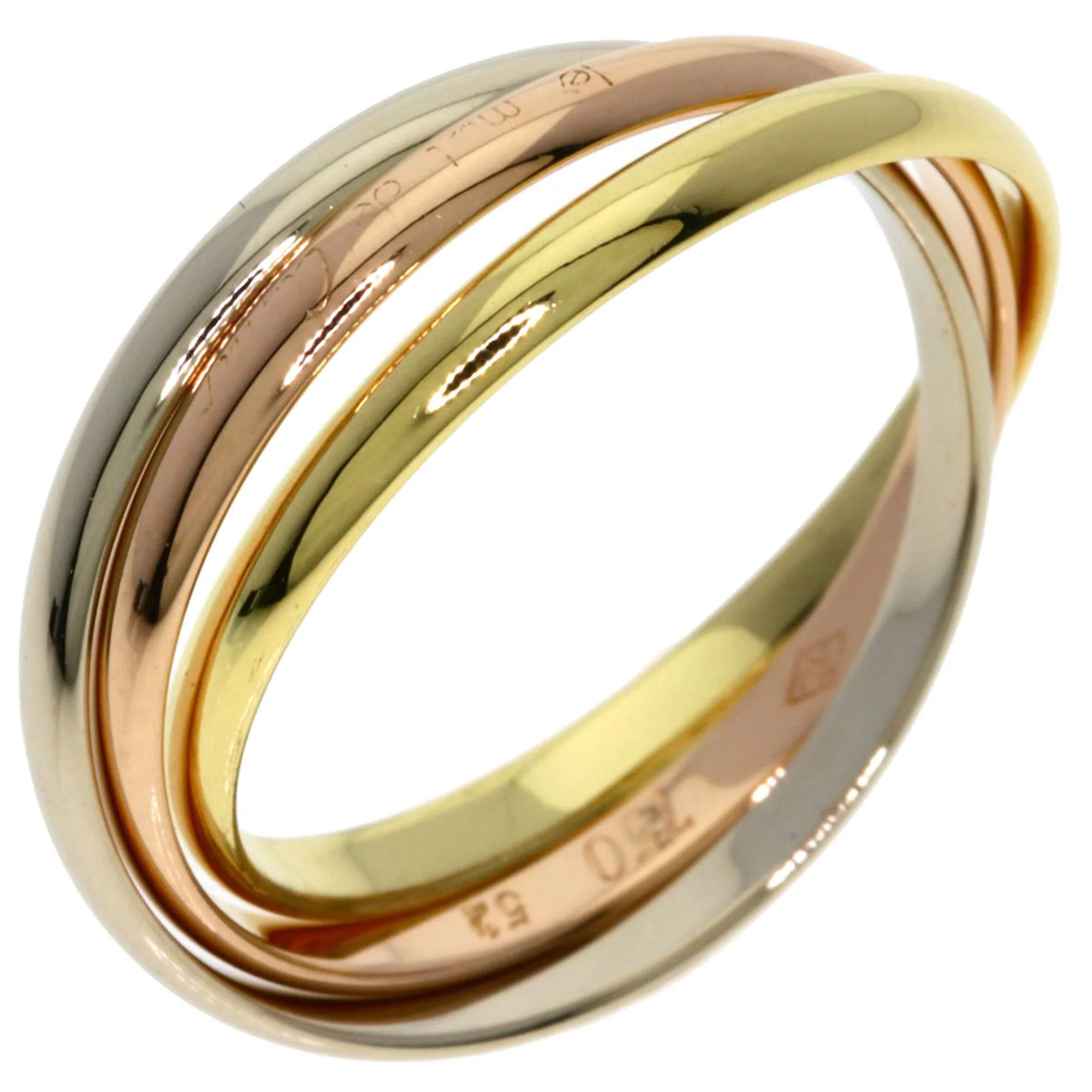 Vendome Louis Cartier Band Ring 18K Tricolor Gold - Image 2