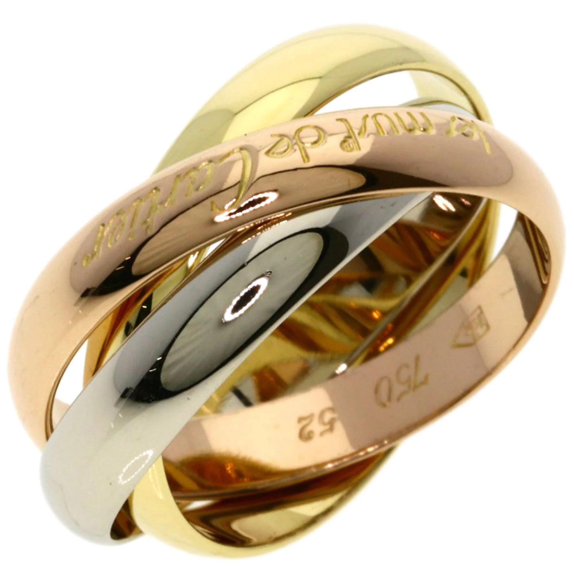Vendome Louis Cartier Band Ring 18K Tricolor Gold - Image 2