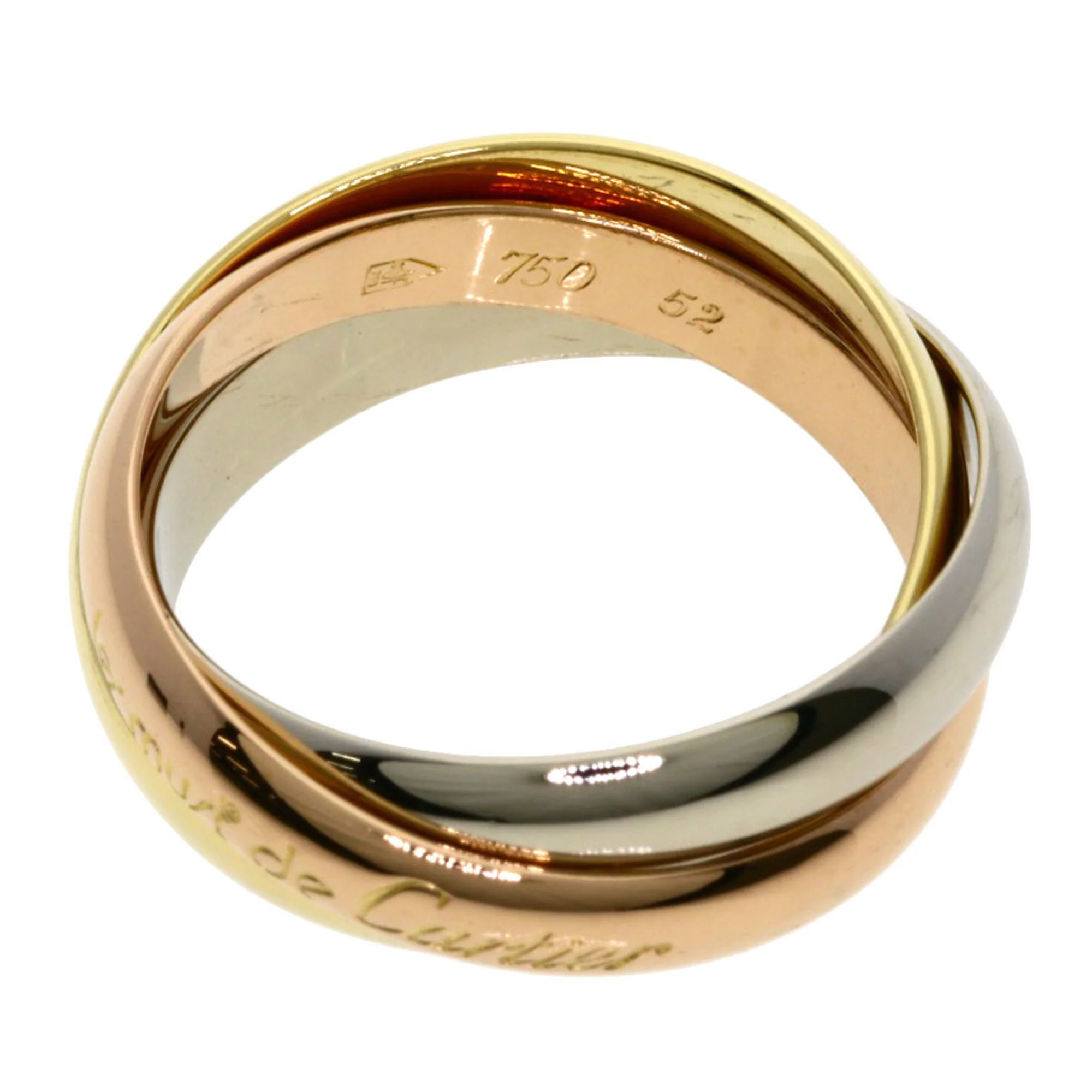 Vendome Louis Cartier Band Ring 18K Tricolor Gold - Image 3