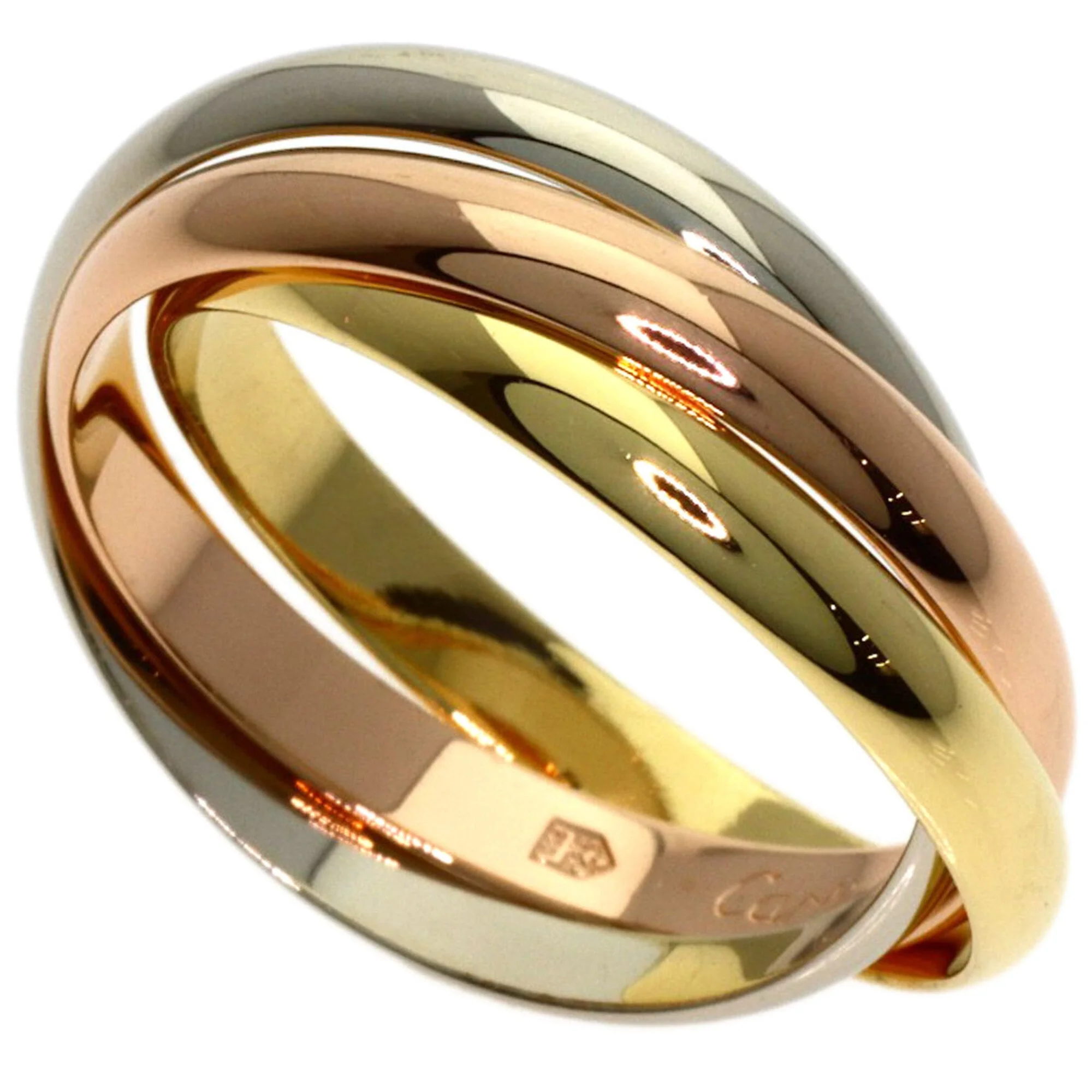Vendome Louis Cartier Band Ring 18K Tricolor Gold