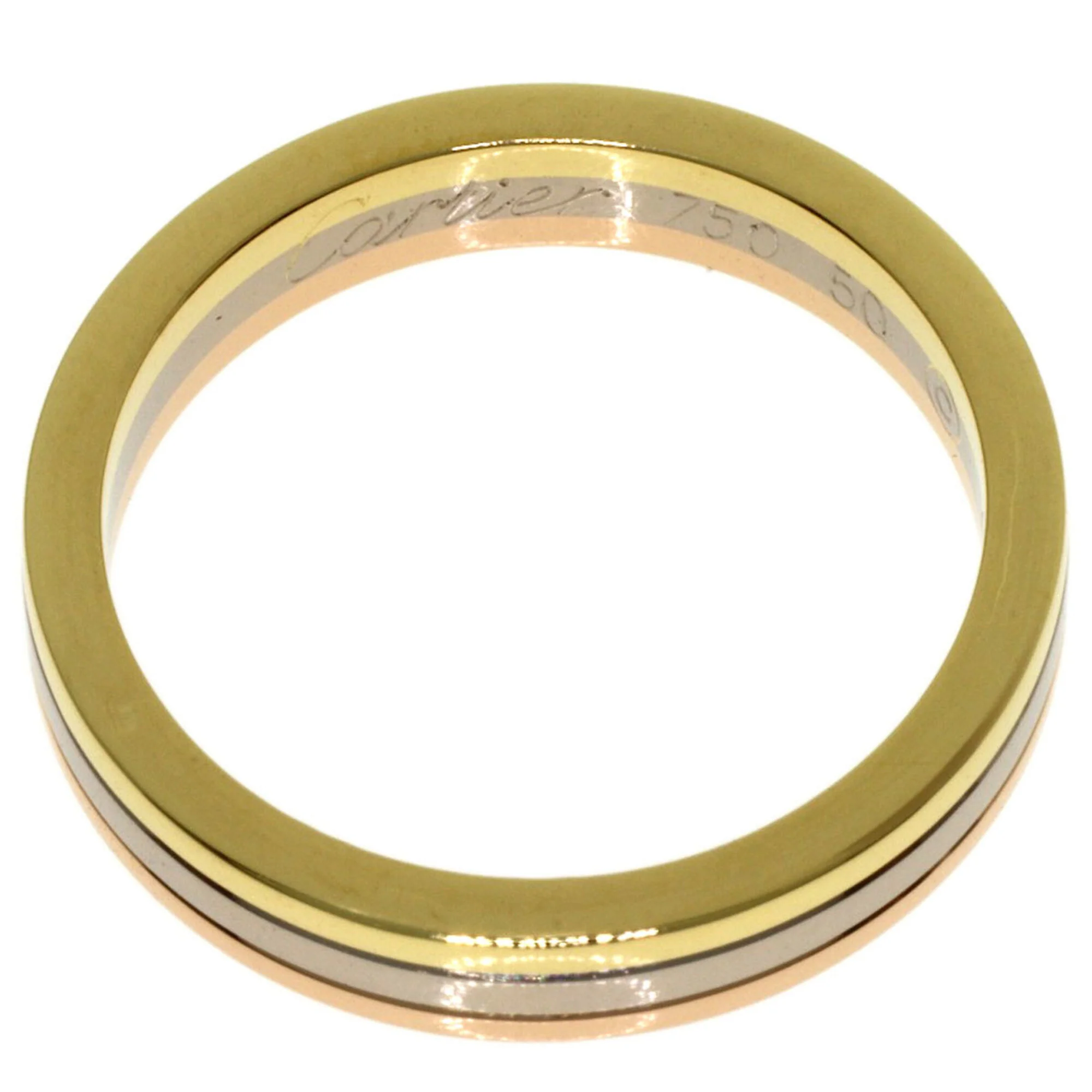 Vendome Louis Cartier Band Ring 18K Tricolor Gold - Image 4