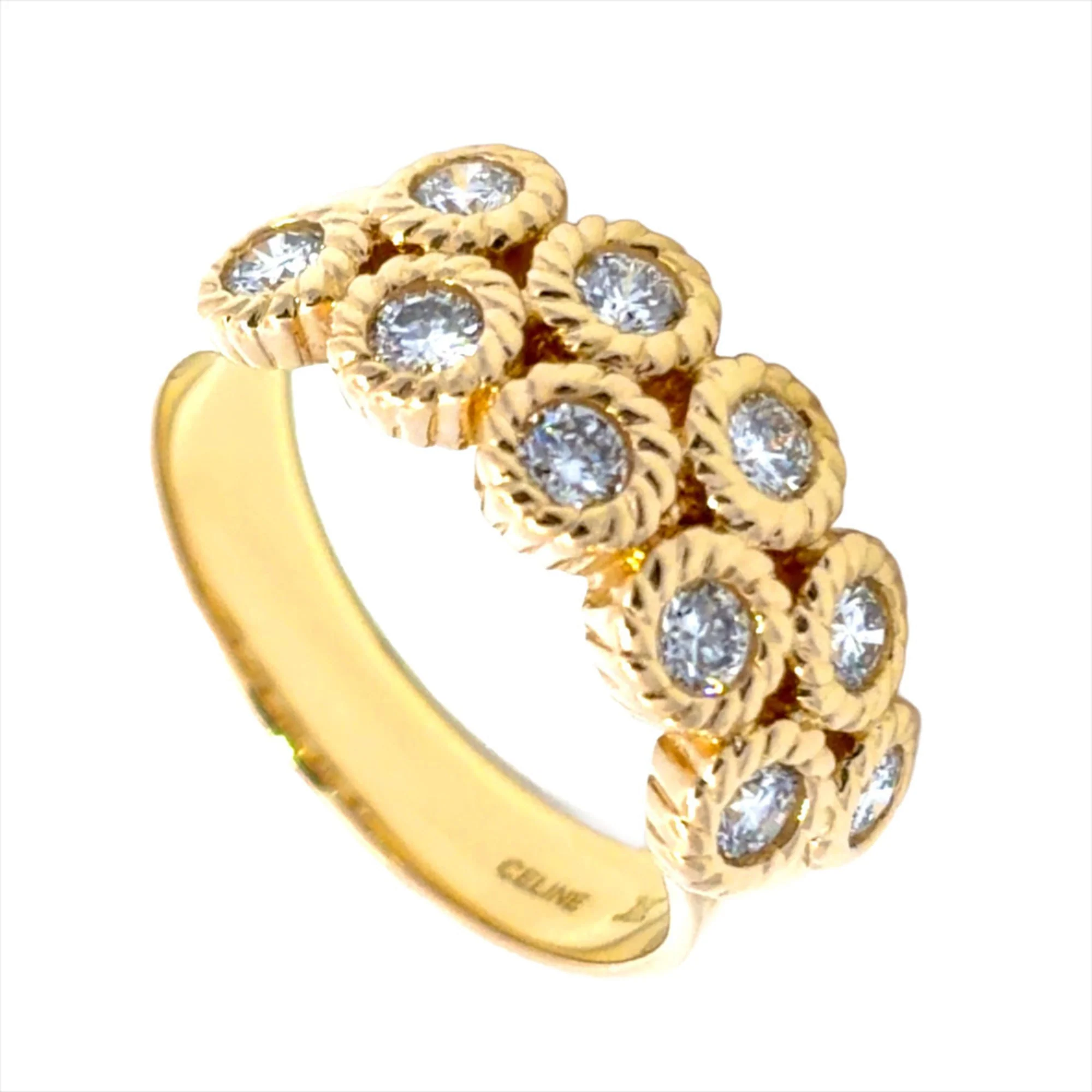 Band Ring 18K Yellow Gold with Diamond