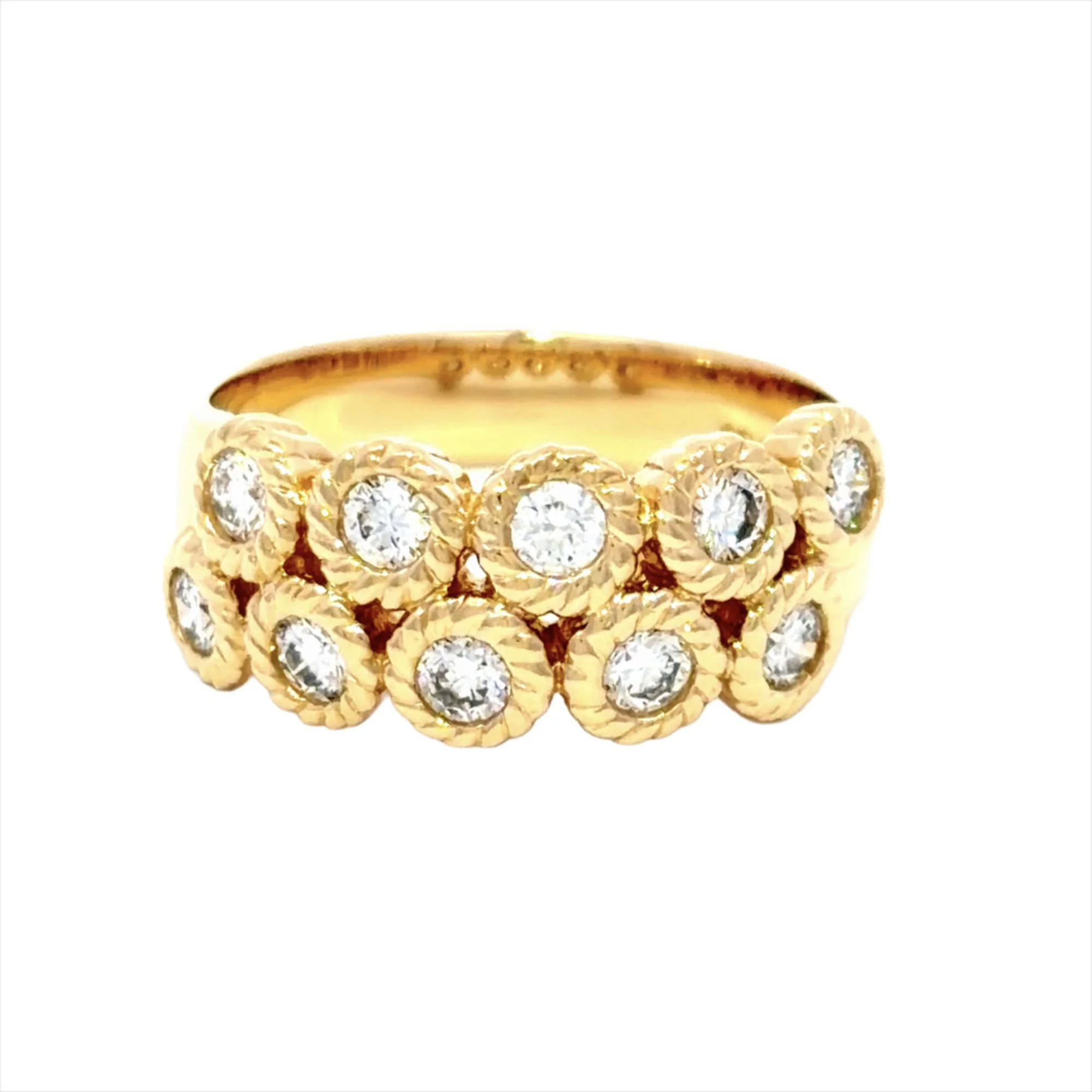 Band Ring 18K Yellow Gold with Diamond - Image 2