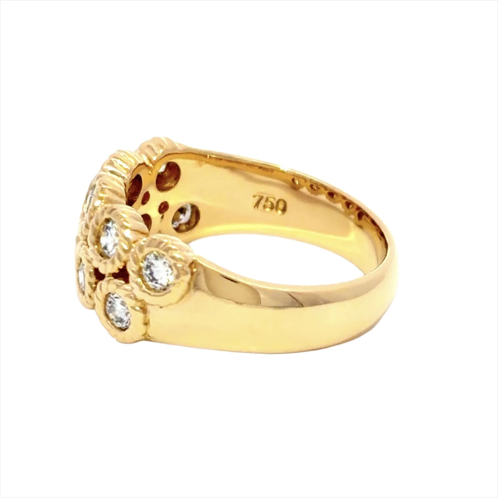 Band Ring 18K Yellow Gold with Diamond - Image 3