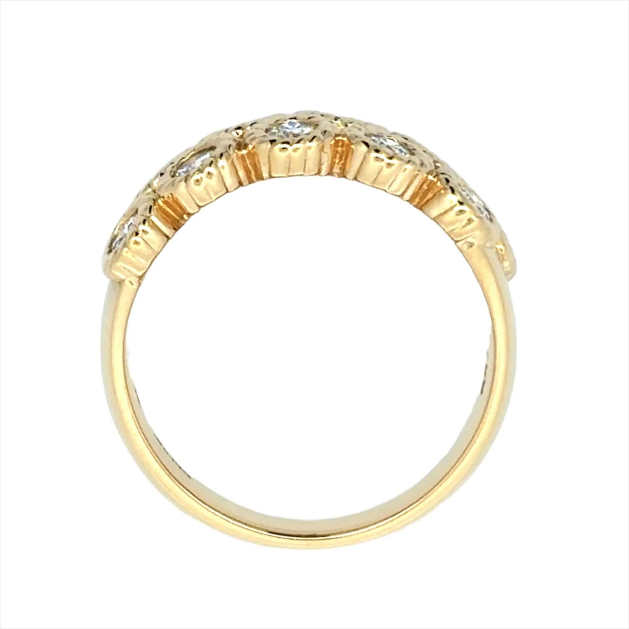 Band Ring 18K Yellow Gold with Diamond - Image 6