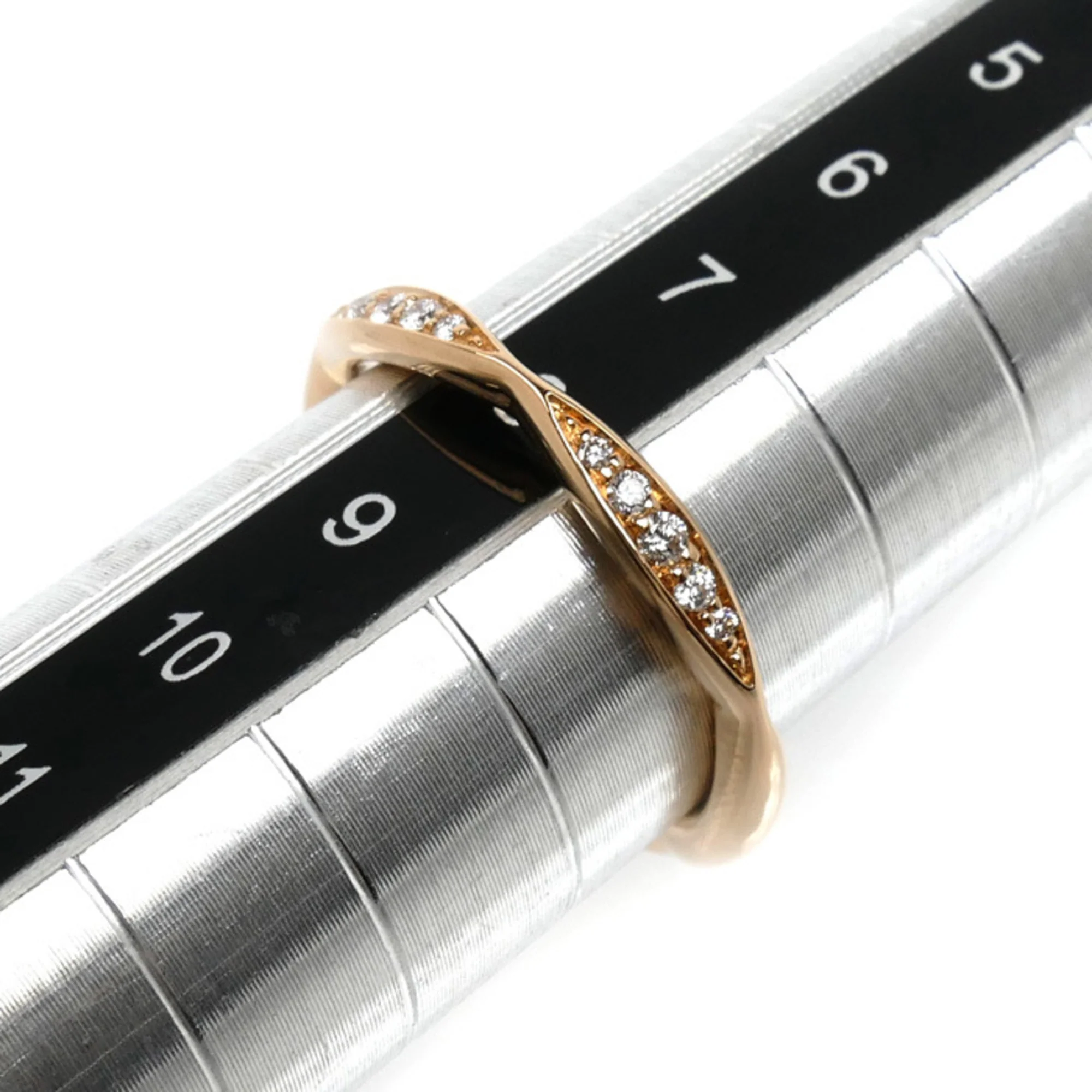 Camellia Band Ring 18K Rose Gold and Diamond - Image 6