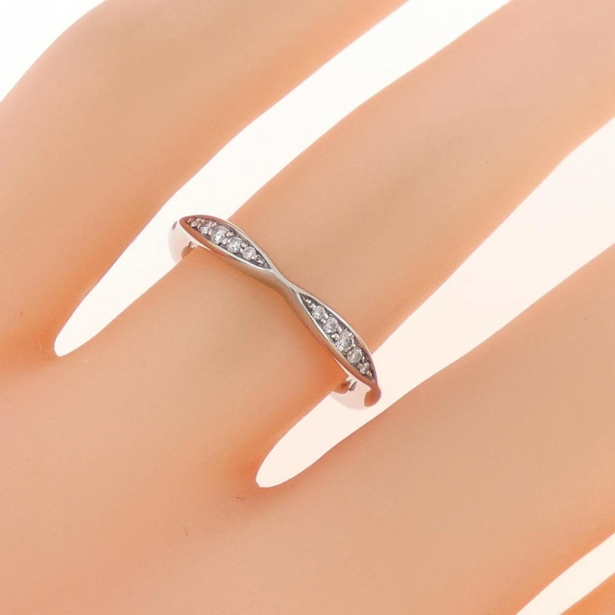 Camellia Half Eternity Ring Platinum - Image 5