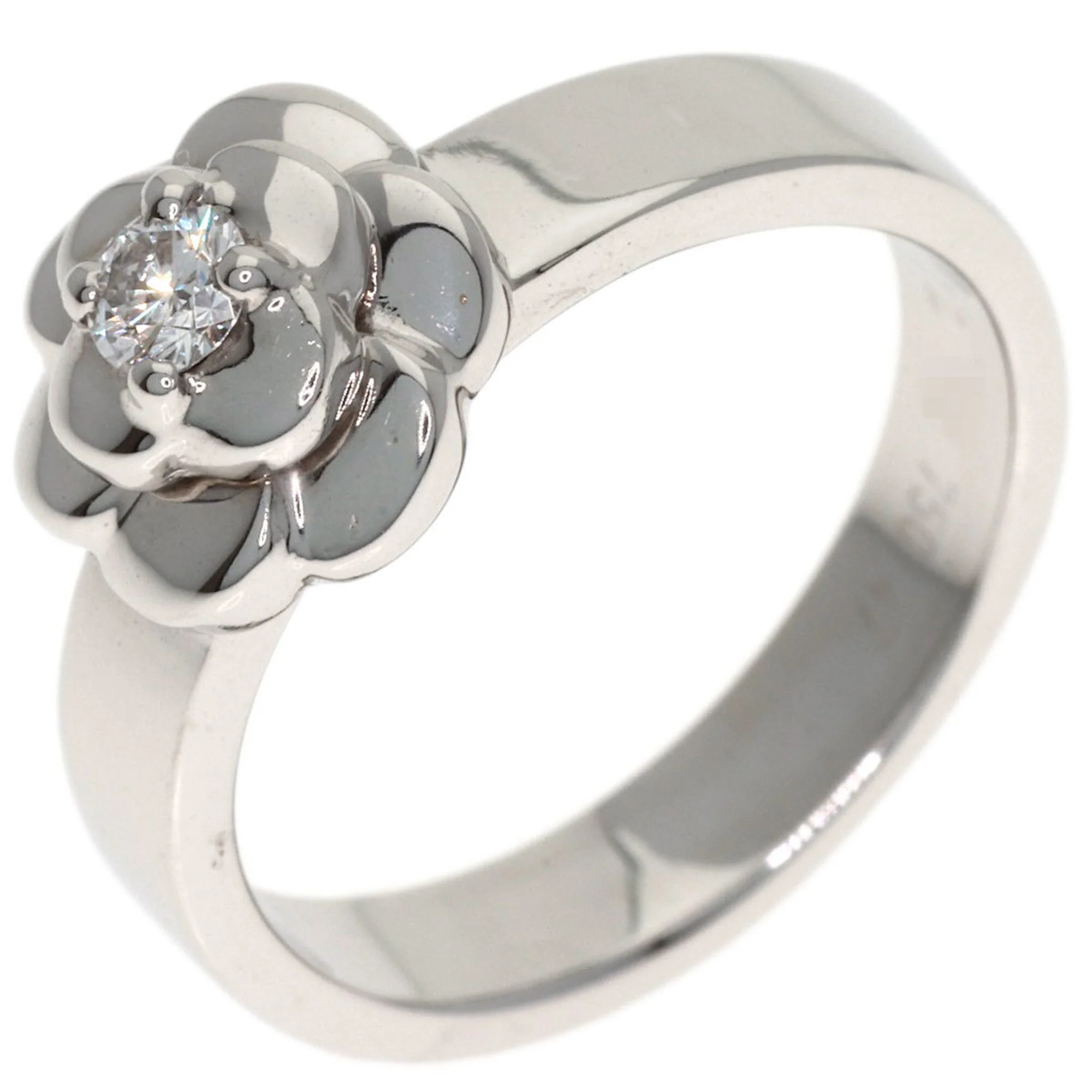 Camellia Ring 18K White Gold and Diamond - Image 2
