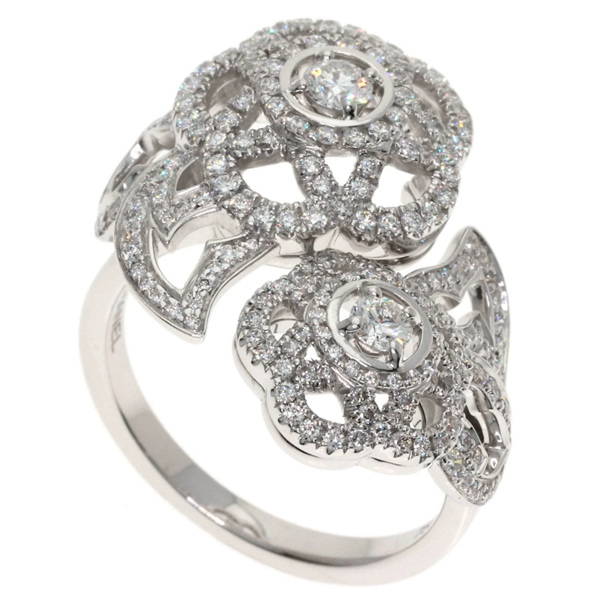 Camellia Ring 18K White Gold with Diamond
