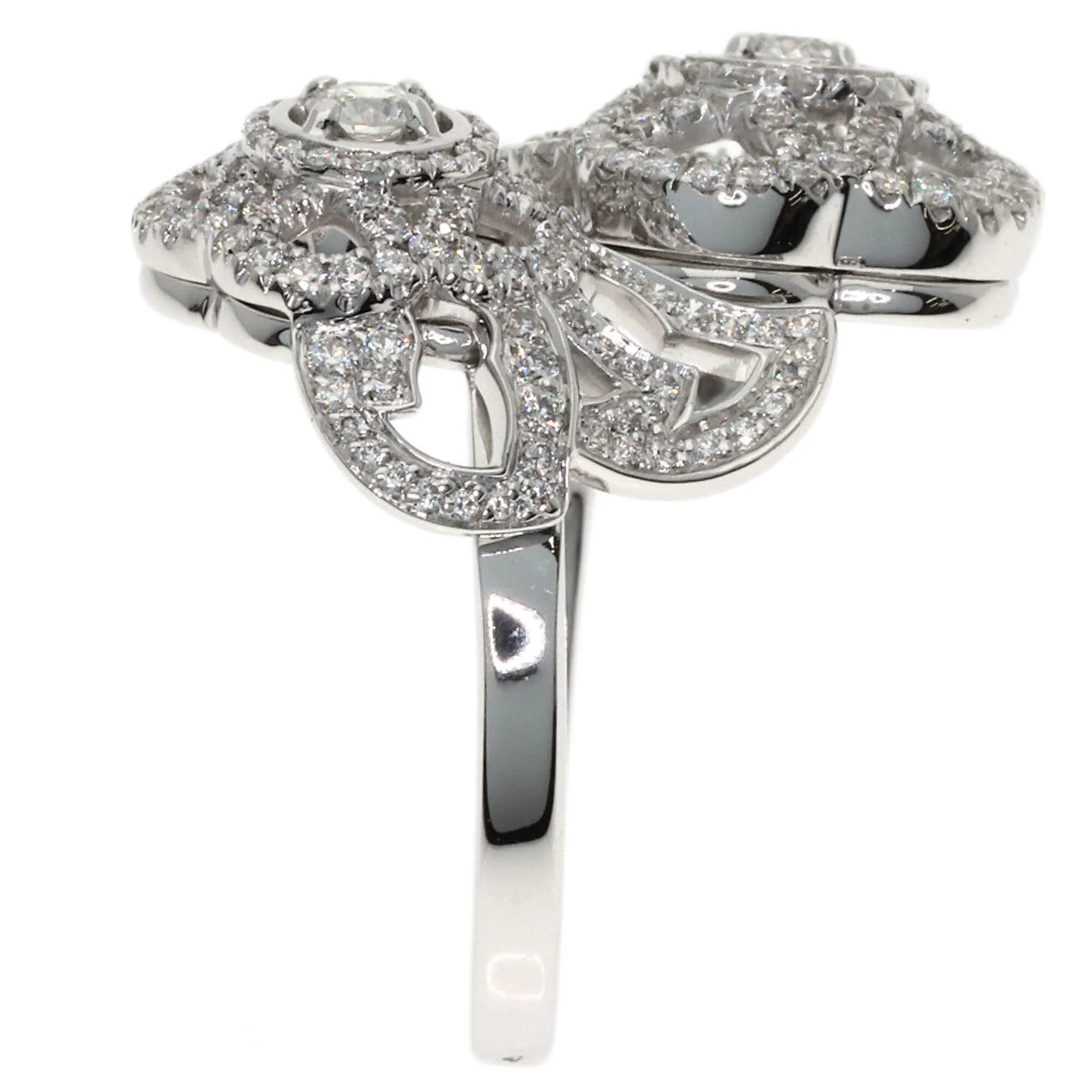 Camellia Ring 18K White Gold with Diamond - Image 3