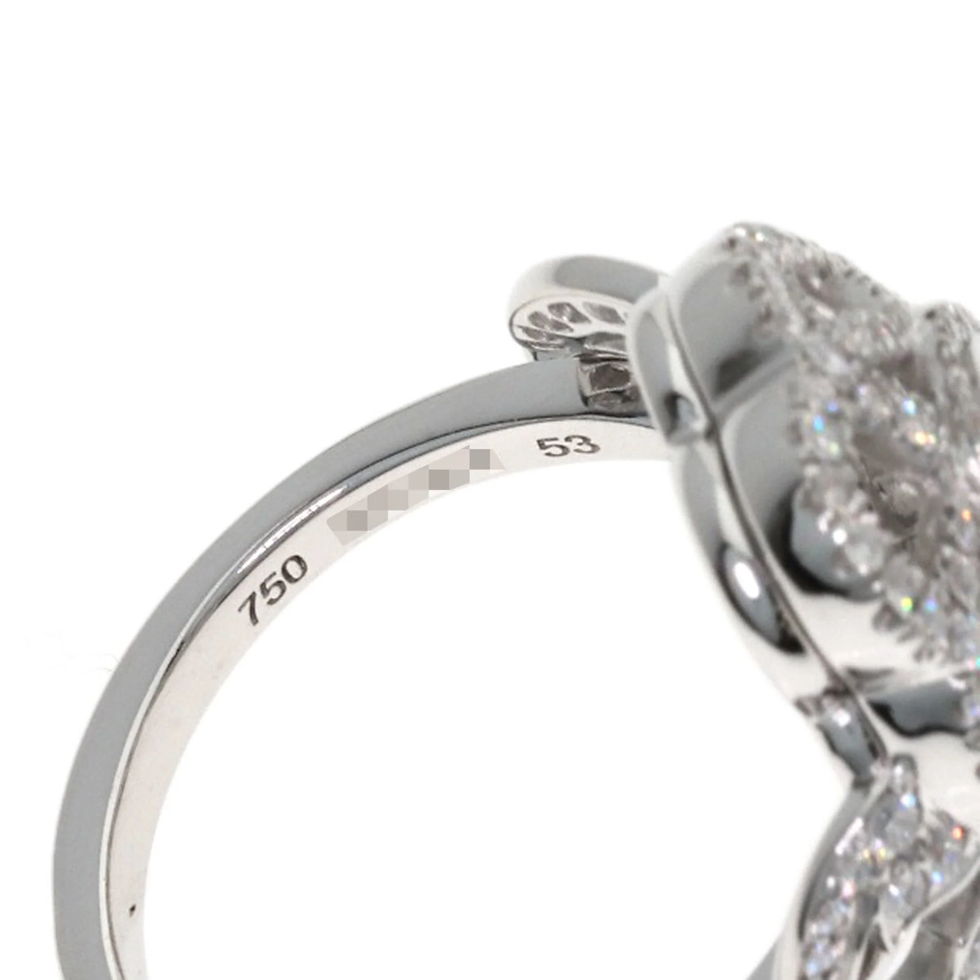 Camellia Ring 18K White Gold with Diamond - Image 6