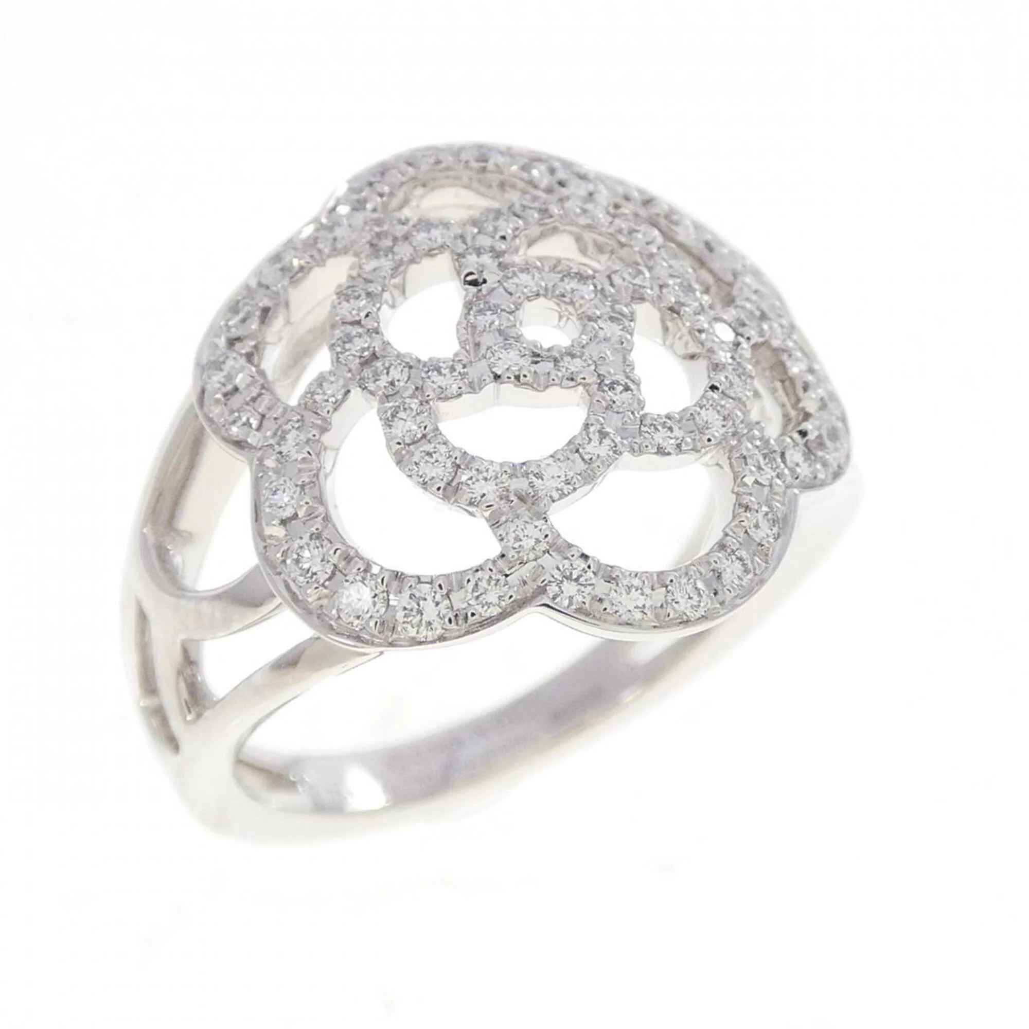 Camellia Ring 18K White Gold with Diamond