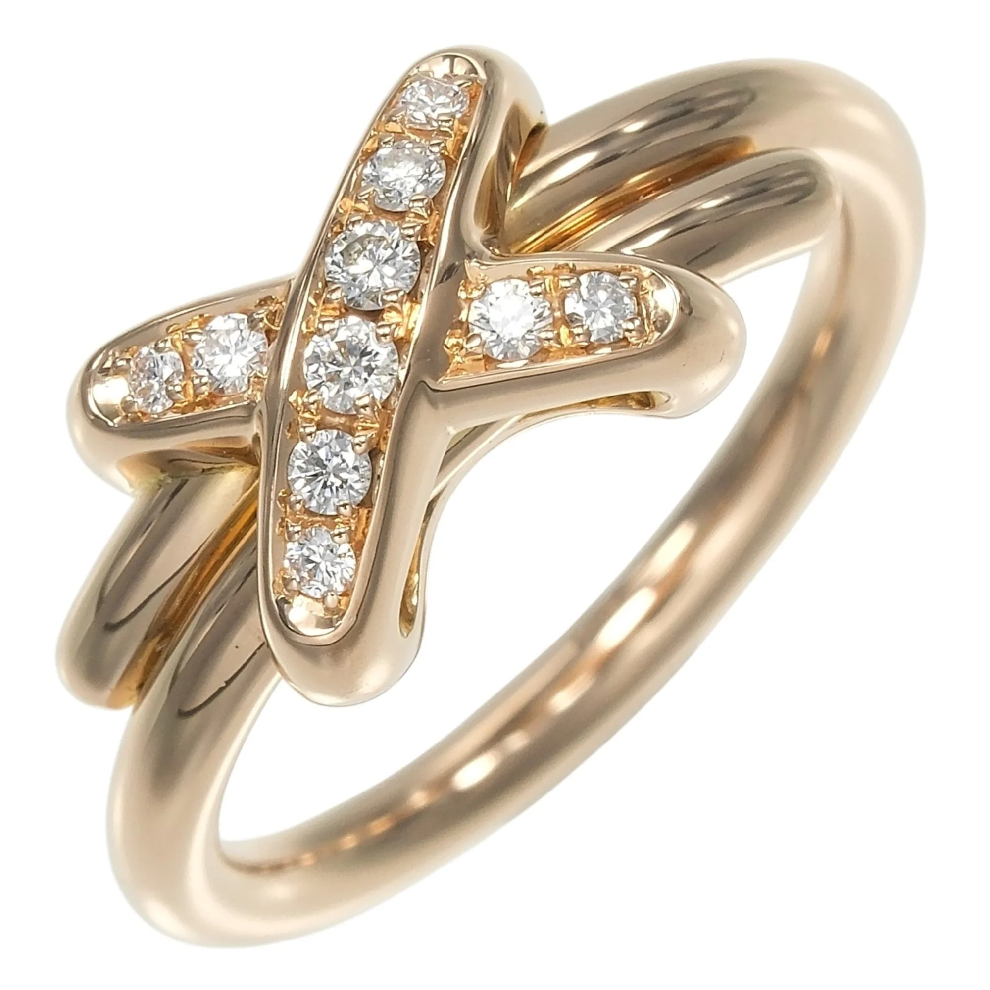 Liens Band Ring 18K Rose Gold with Diamond