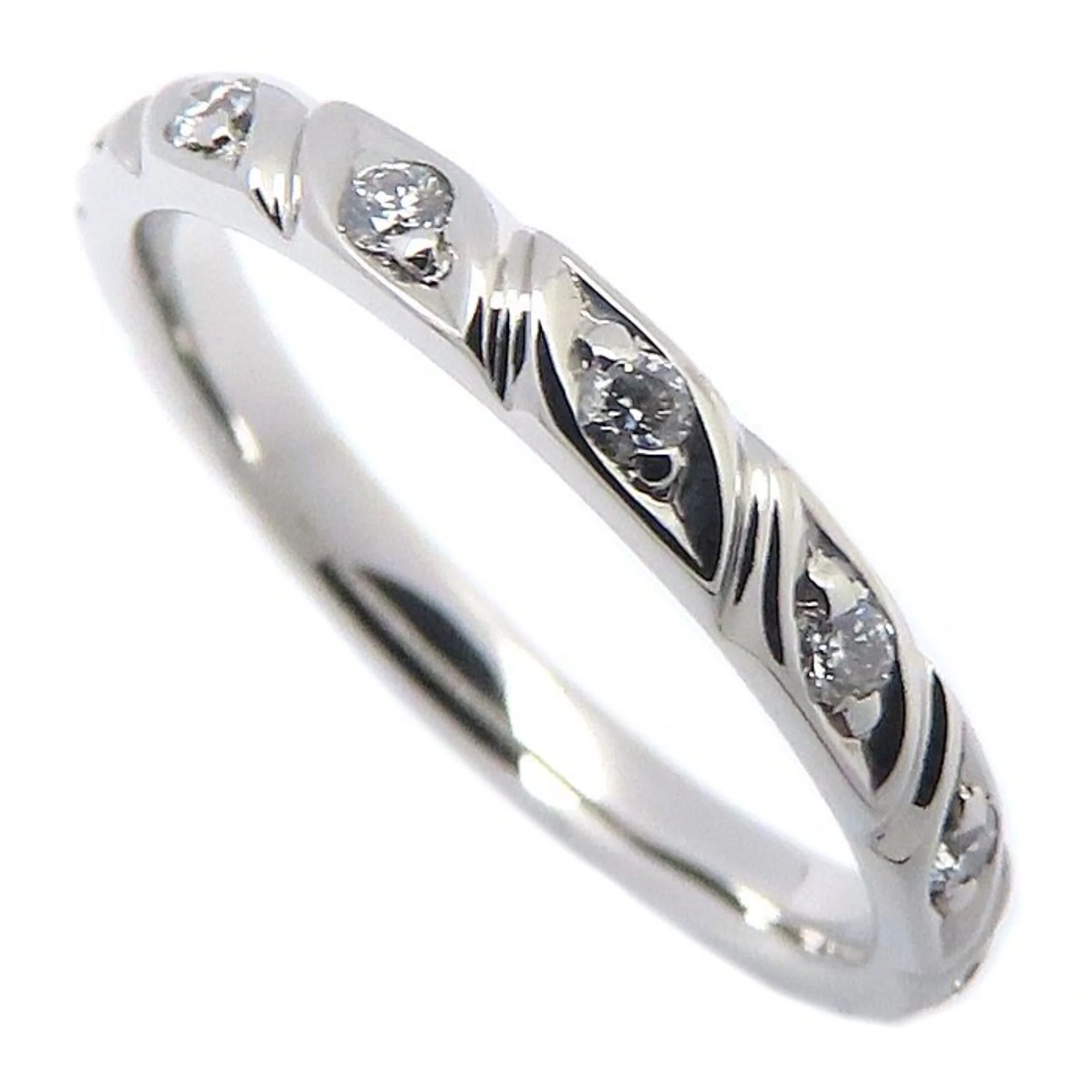 Torsade Band Ring Platinum with Diamond - Image 2