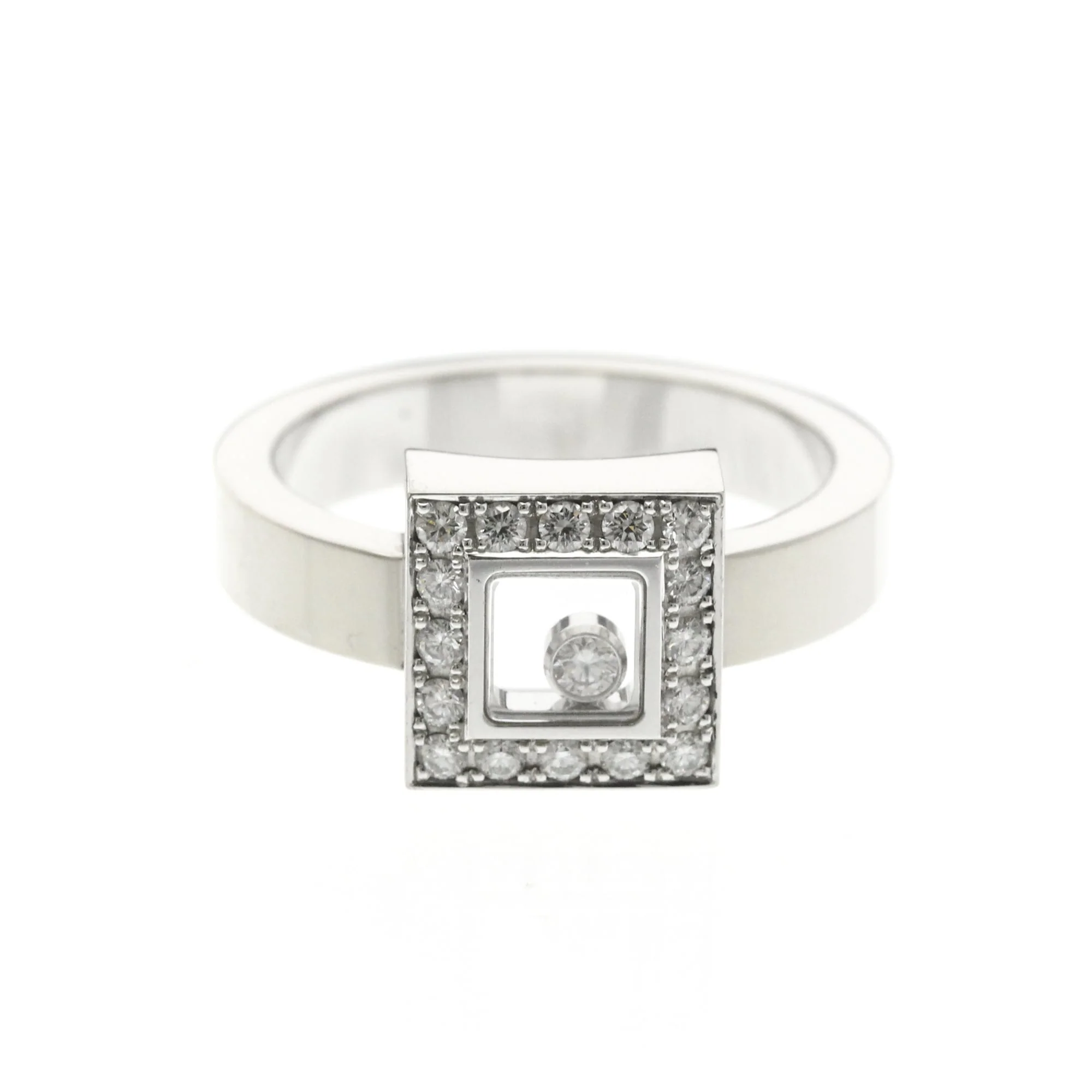 Band Ring 18K White Gold with Diamond